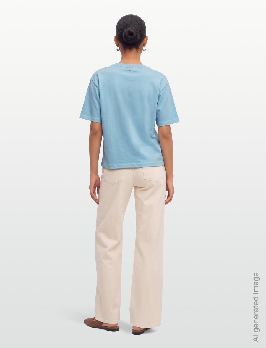 Nümph - NUBELISA BOXY TEE - t-shirts - airy blue - 4