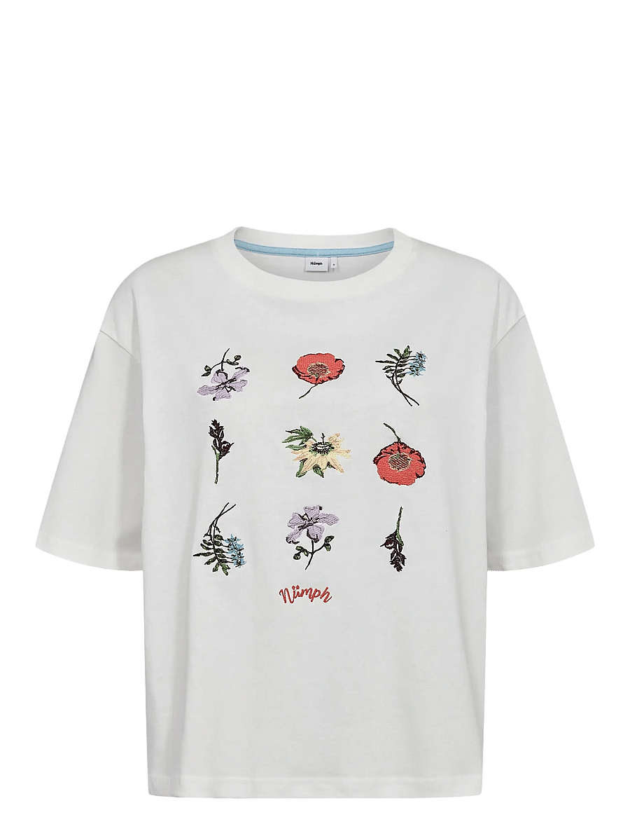 Nümph - NUBELISA BOXY TEE - marškinėliai - cloud dancer - 1
