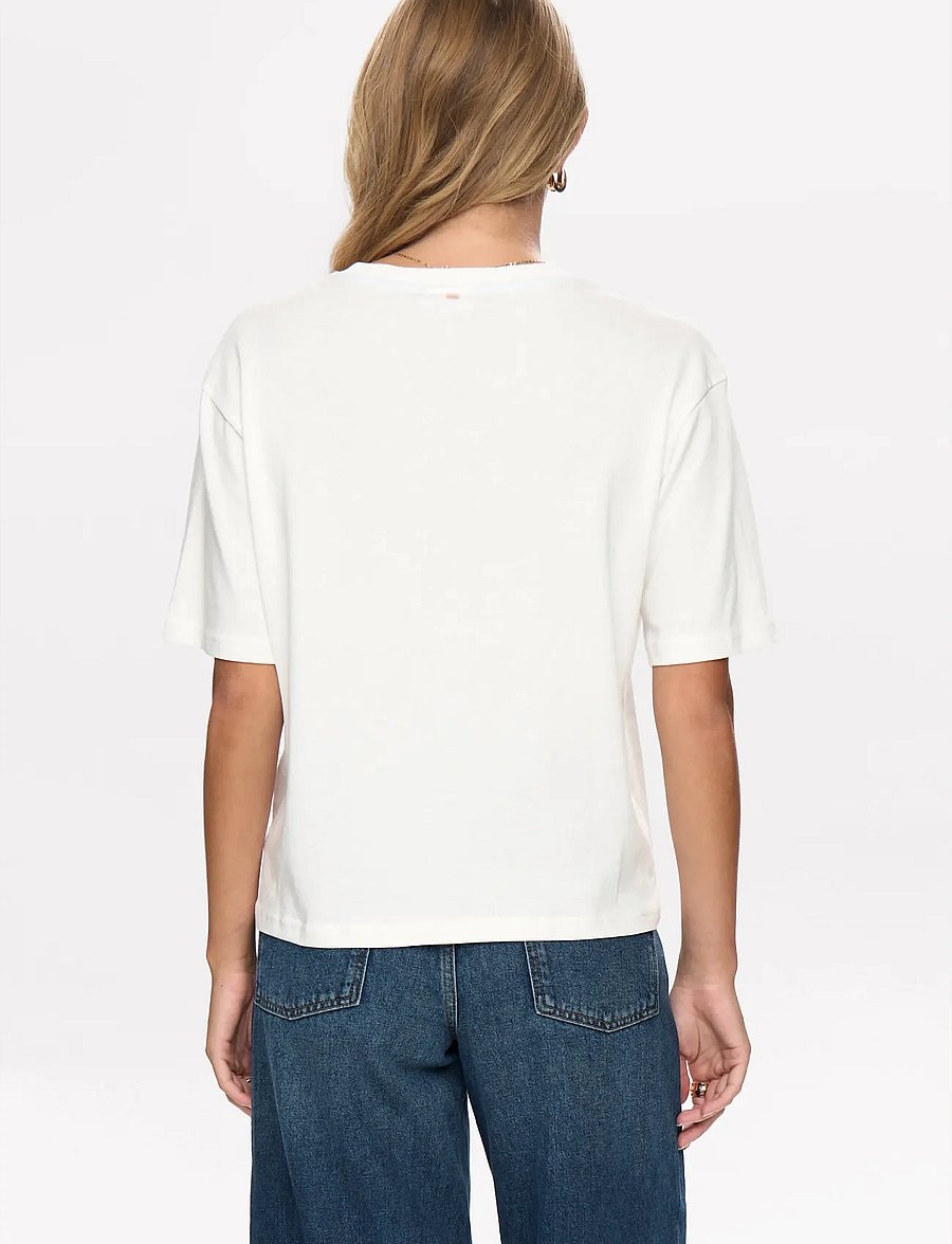 Nümph - NUBELISA BOXY TEE - marškinėliai - cloud dancer - 0