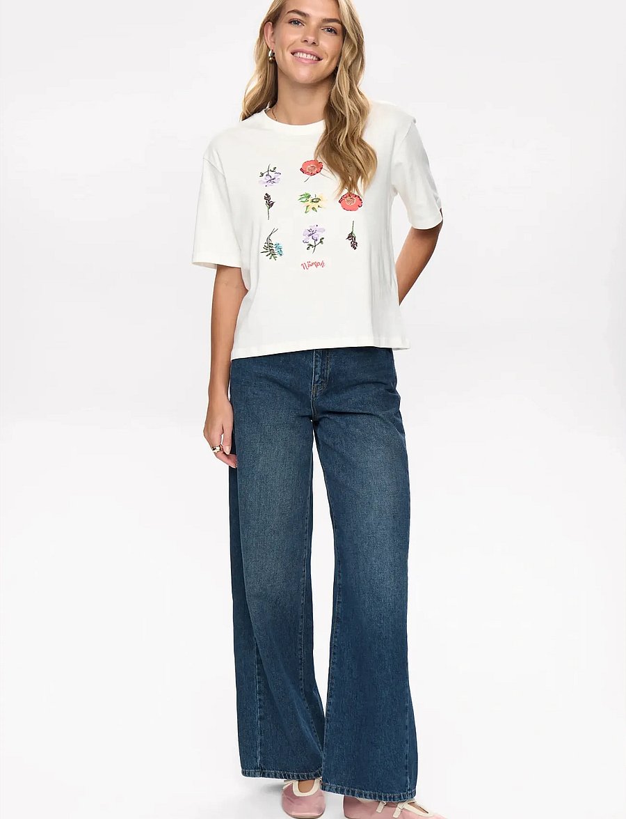 Nümph - NUBELISA BOXY TEE - marškinėliai - cloud dancer - 3