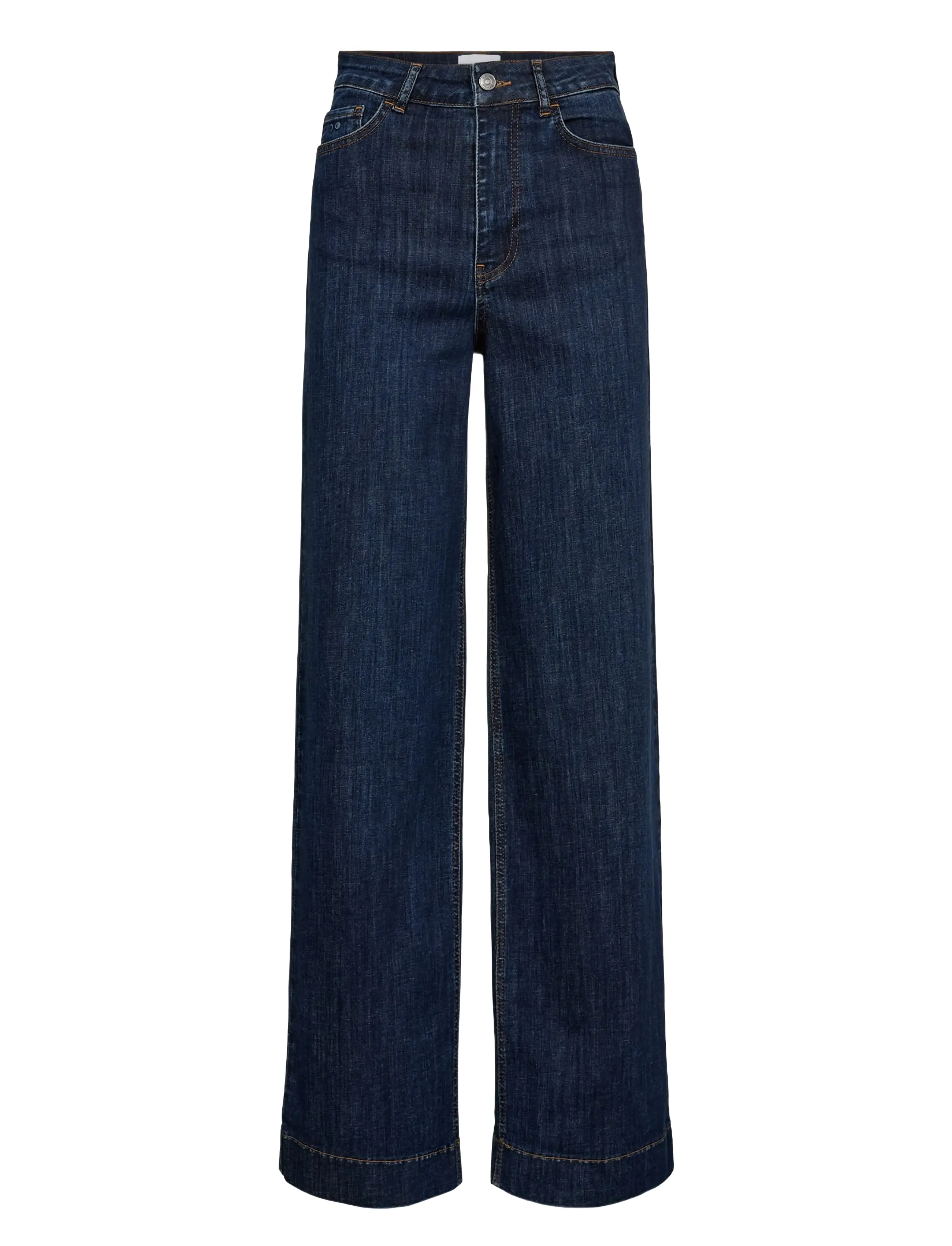 Nümph NUPARIS HR WIDE JEANS P3012 - Raka jeans - DARK BLUE DENIM / blue