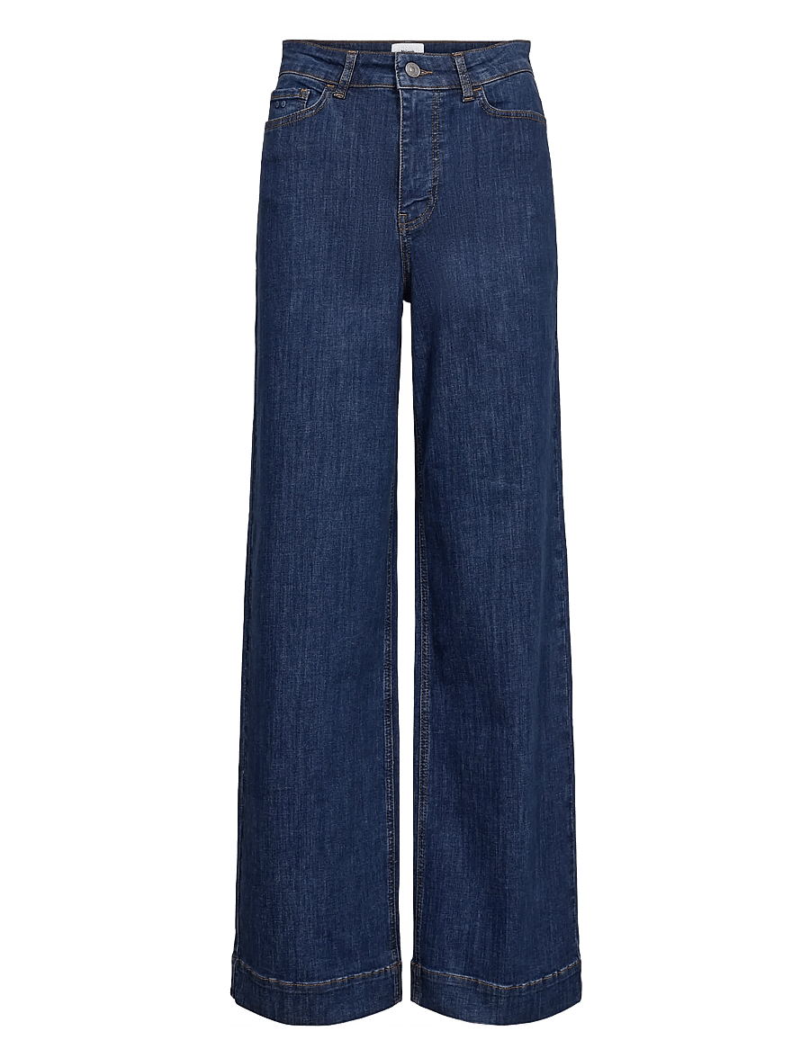 Nümph - NUPARIS HR WIDE JEANS - P3012 - hosen mit weitem bein - dark blue denim - 1