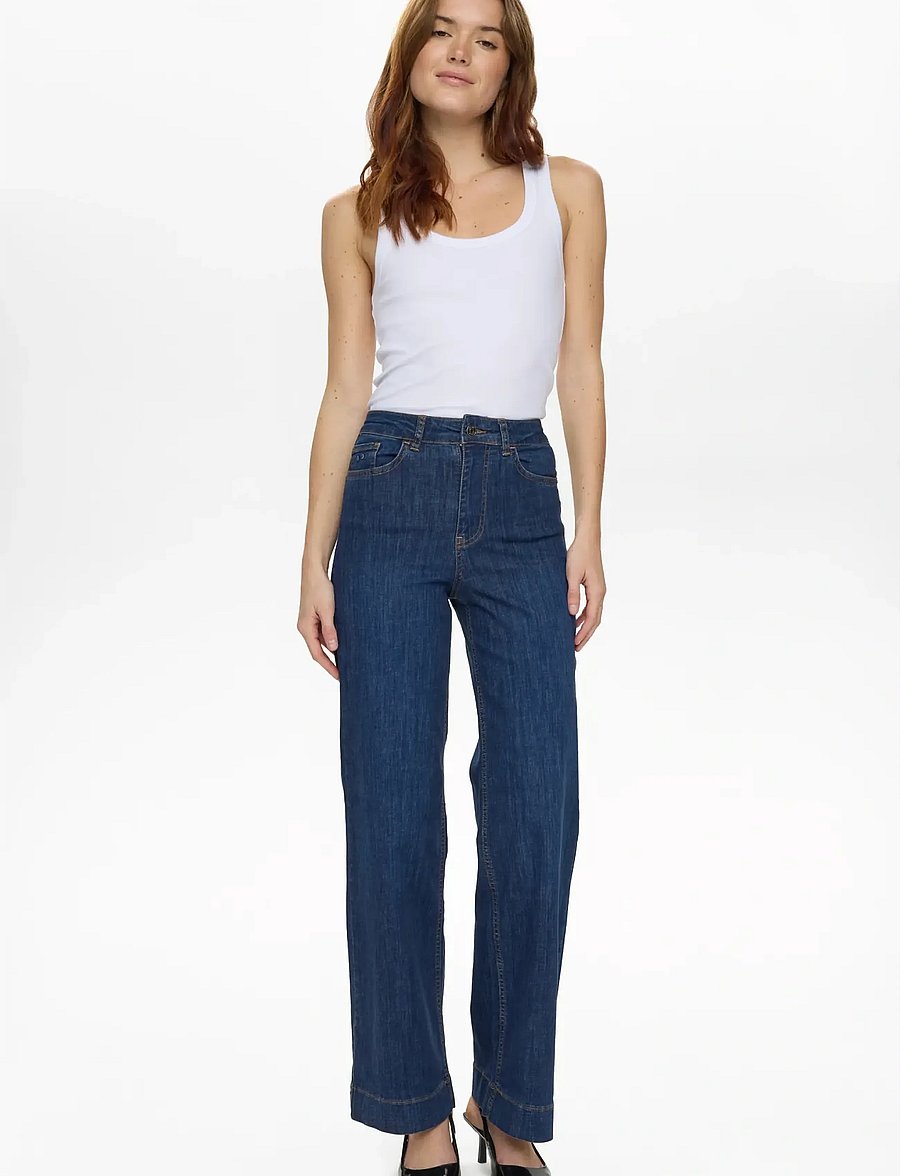 Nümph - NUPARIS HR WIDE JEANS P3012 - gerade jeans - dark blue denim - 3