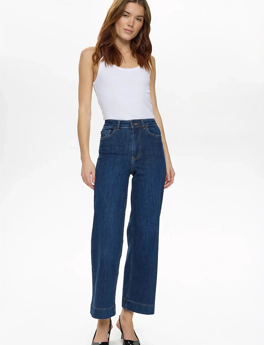 Nümph - NUPARIS HR WIDE JEANS P3012 - gerade jeans - dark blue denim - 4
