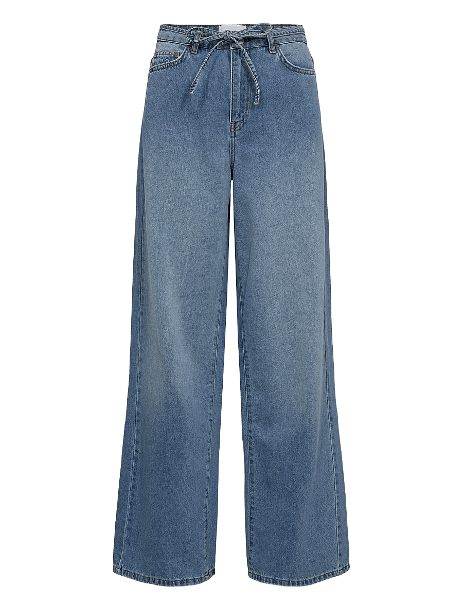 Nümph - NUBROOKLYN HR WIDE JEANS P3010 - hosen mit weitem bein - light blue denim - 0