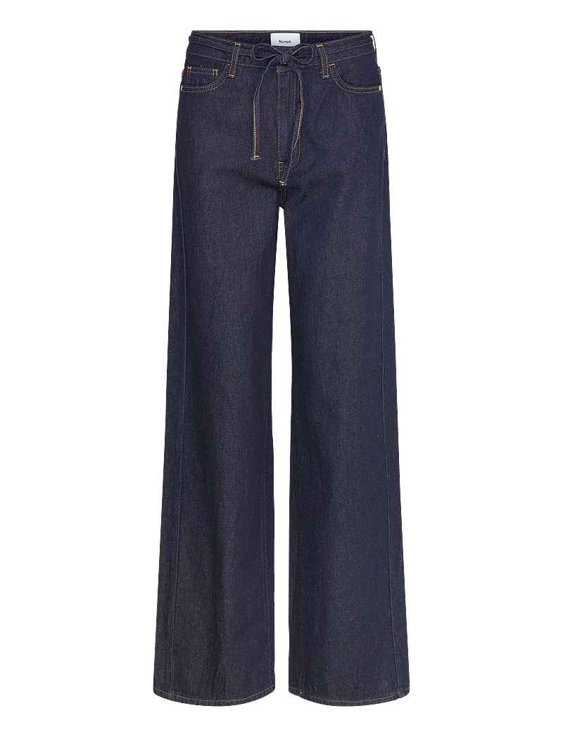 Nümph - NUBROOKLYN HR WIDE JEANS P3012 - laia säärega teksad - dark blue denim - 0