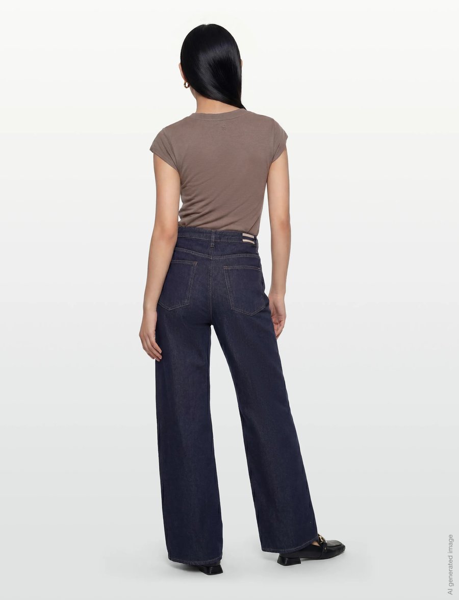 Nümph - NUBROOKLYN HR WIDE JEANS P3012 - brede jeans - dark blue denim - 4
