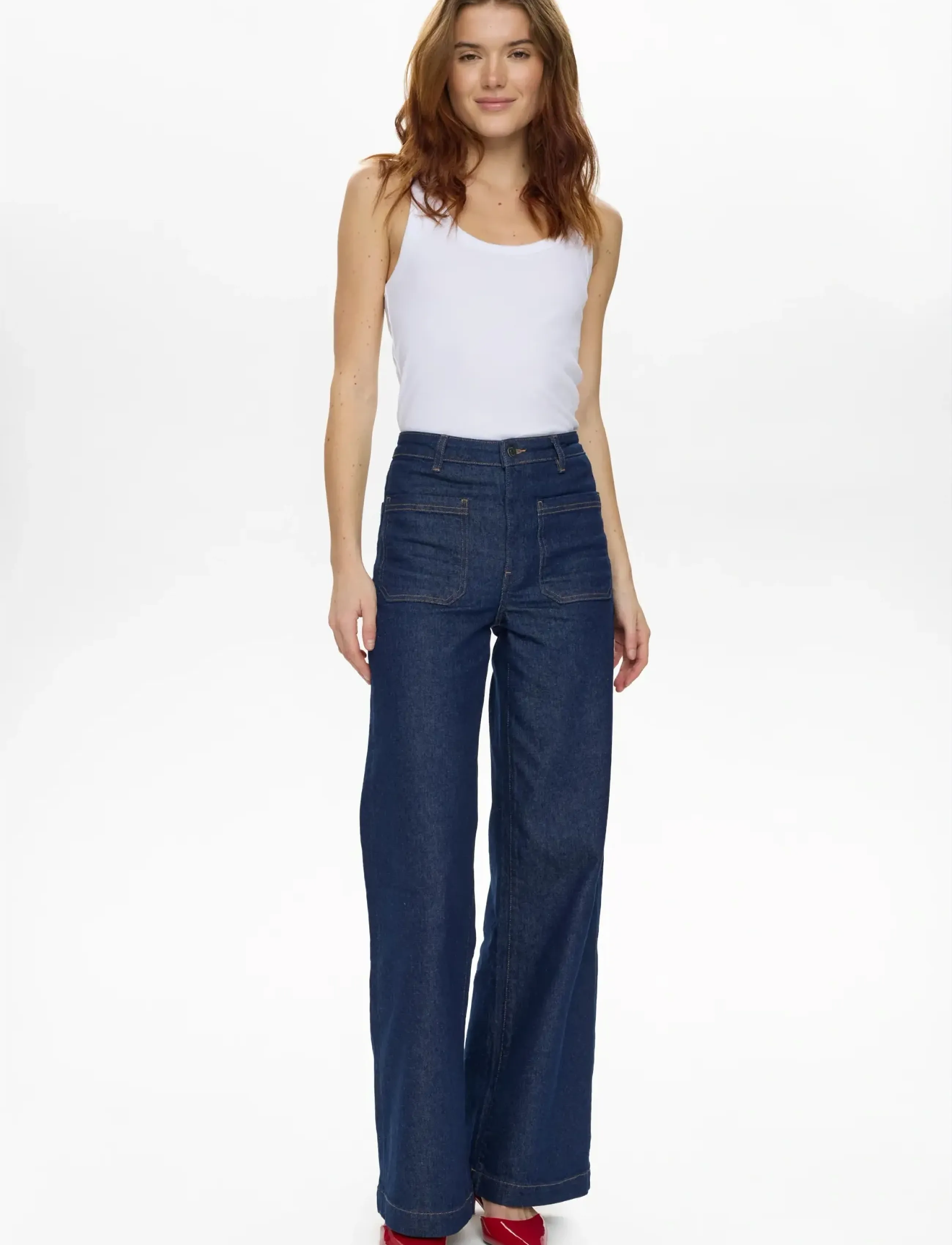 Nümph - NUMILTON HR WIDE JEANS S3012 - hosen mit weitem bein - dark blue denim - 3