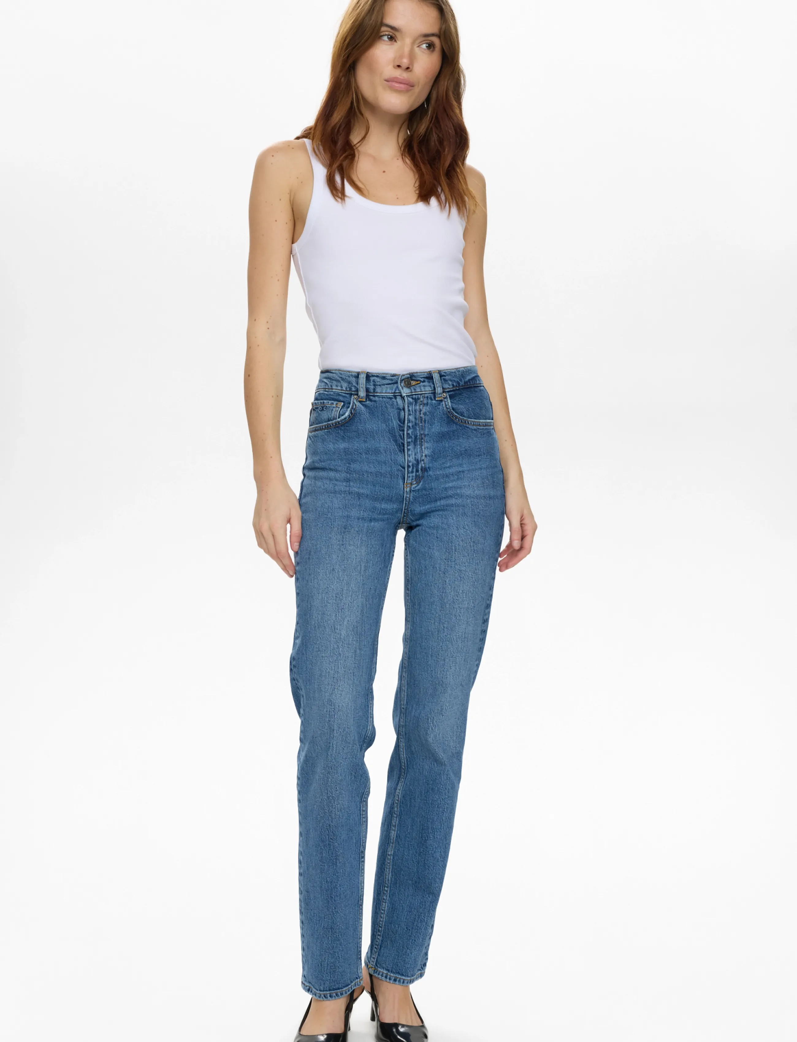 Nümph NUOSLO HR STRAIGHT JEANS - S3013 - Denimkläder - MEDIUM BLUE DENIM / blue