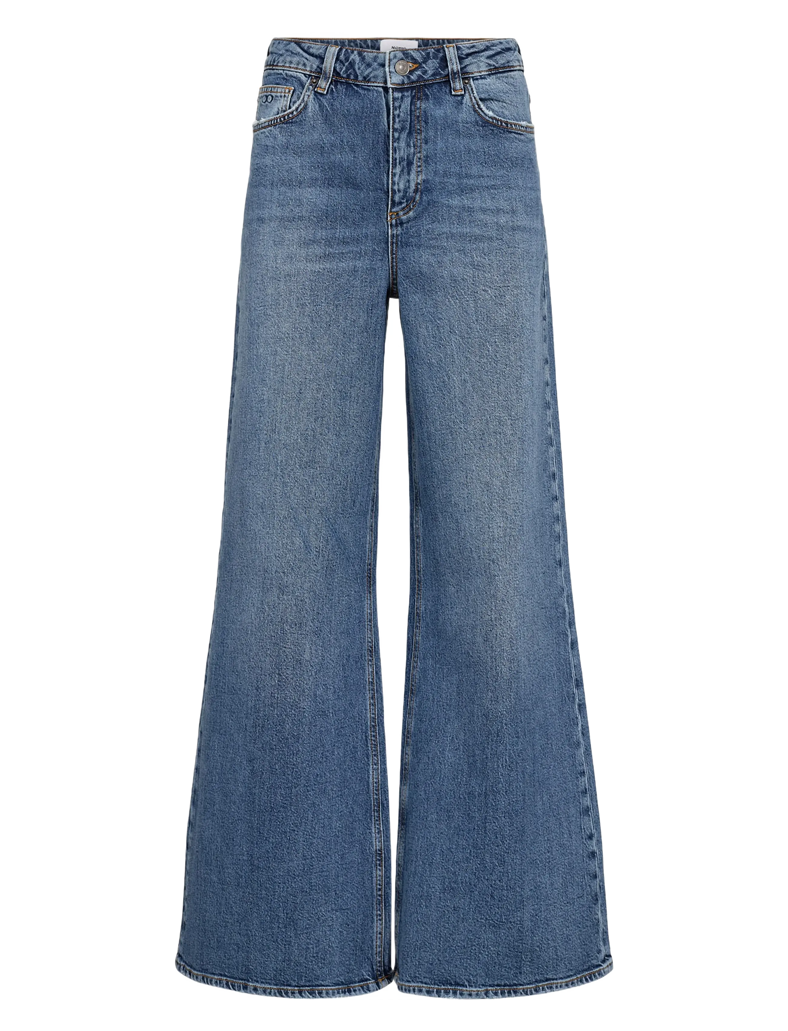 Nümph - NUPISA HR WIDE JEANS - S3013 - utsvängda jeans - medium blue denim - 1