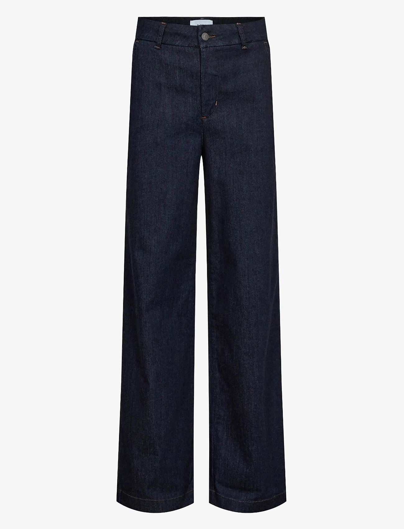 Nümph - NUAMBER HR WIDE JEANS B3012 - hosen mit weitem bein - dark blue denim - 1