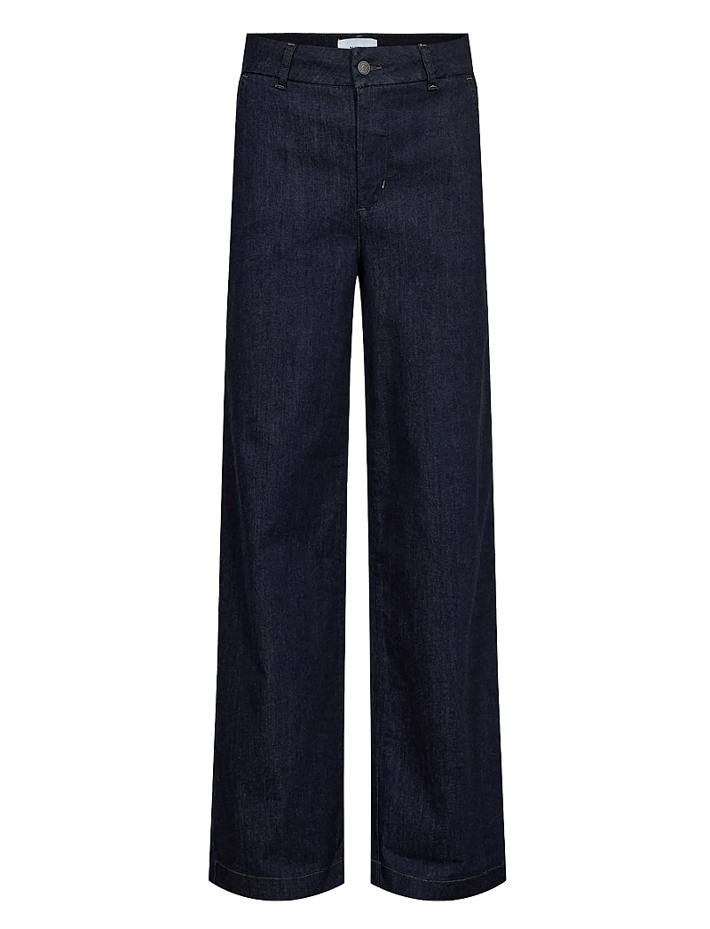 Nümph - NUAMBER HR WIDE JEANS B3012 - hosen mit weitem bein - dark blue denim - 1