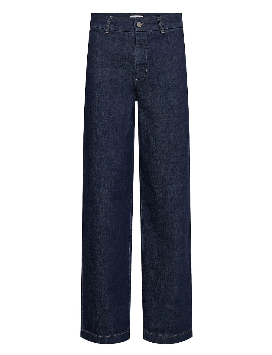 Nümph - NUAMBER HR WIDE JEANS - R3012 - hosen mit weitem bein - dark blue denim - 1