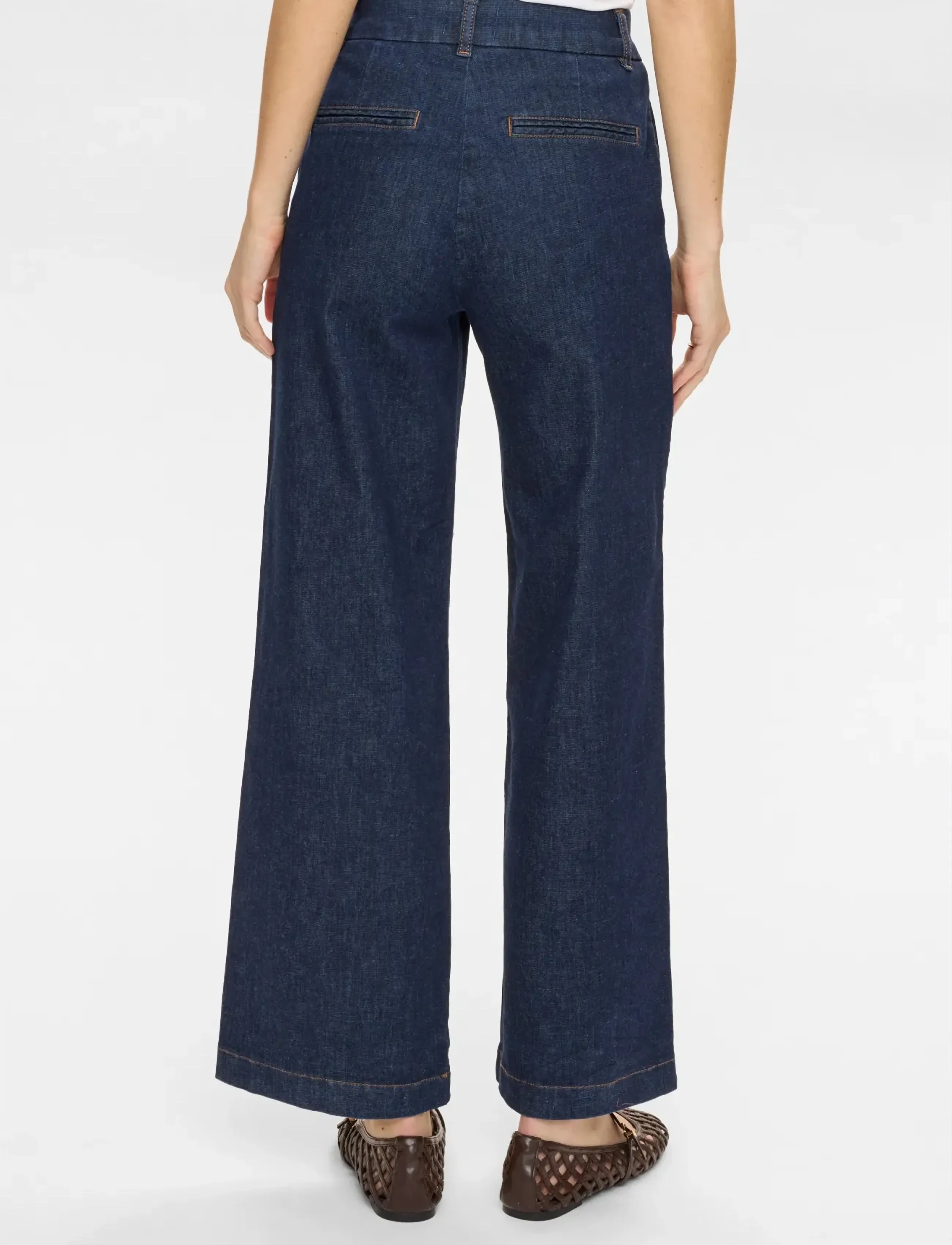 Nümph NUAMBER HR WIDE JEANS B3012 - Tøj - DARK BLUE DENIM / navy