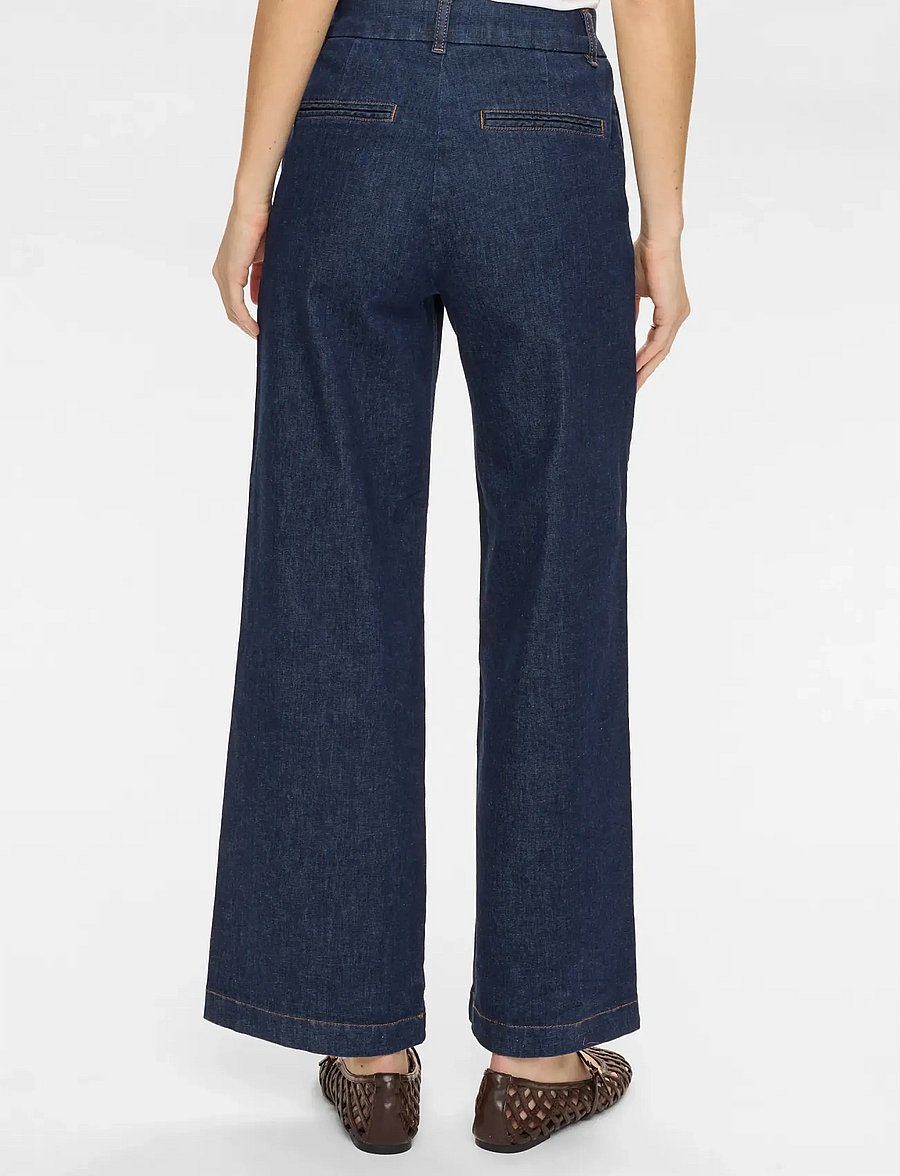 Nümph - NUAMBER HR WIDE JEANS - R3012 - hosen mit weitem bein - dark blue denim - 3