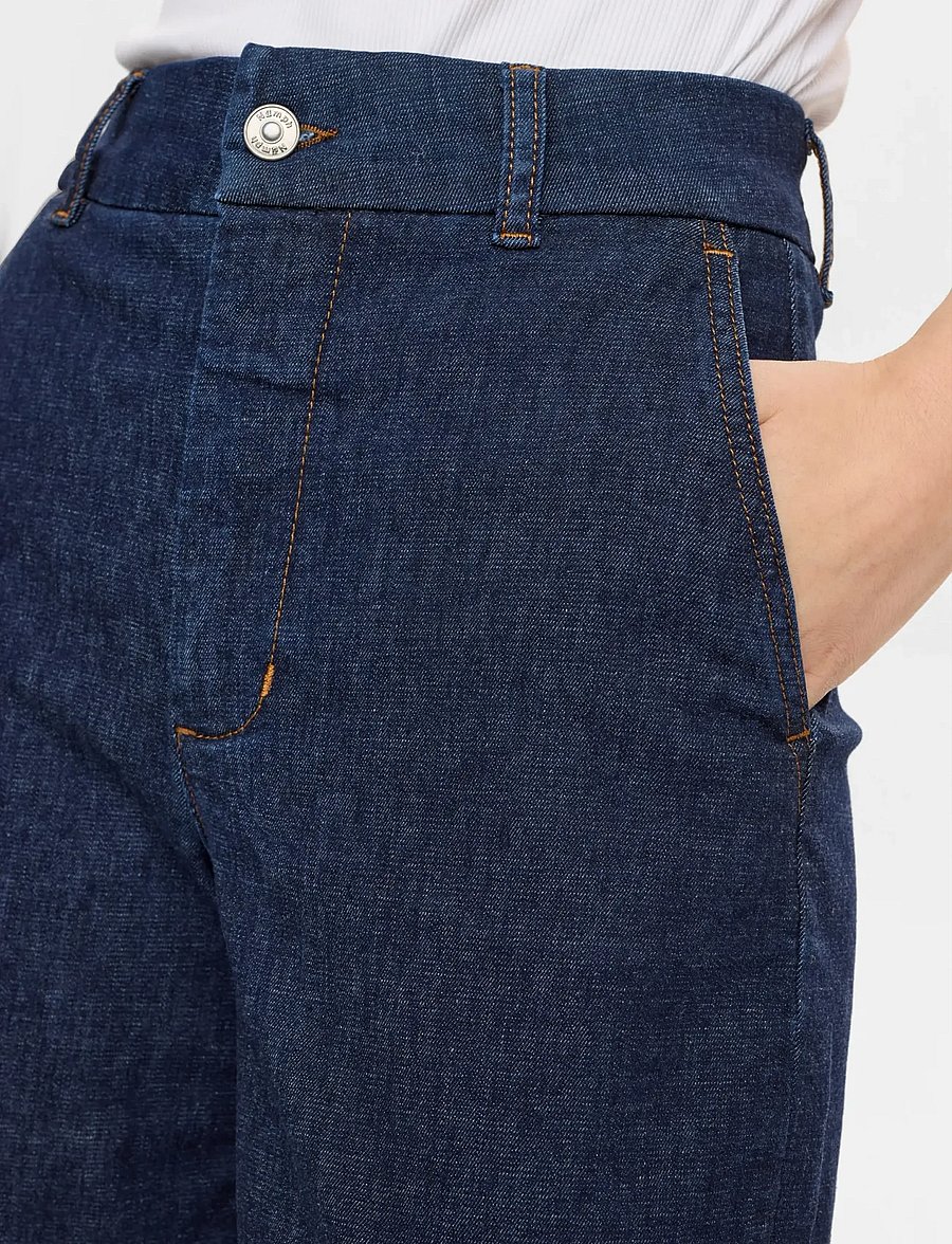 Nümph - NUAMBER HR WIDE JEANS - R3012 - hosen mit weitem bein - dark blue denim - 5