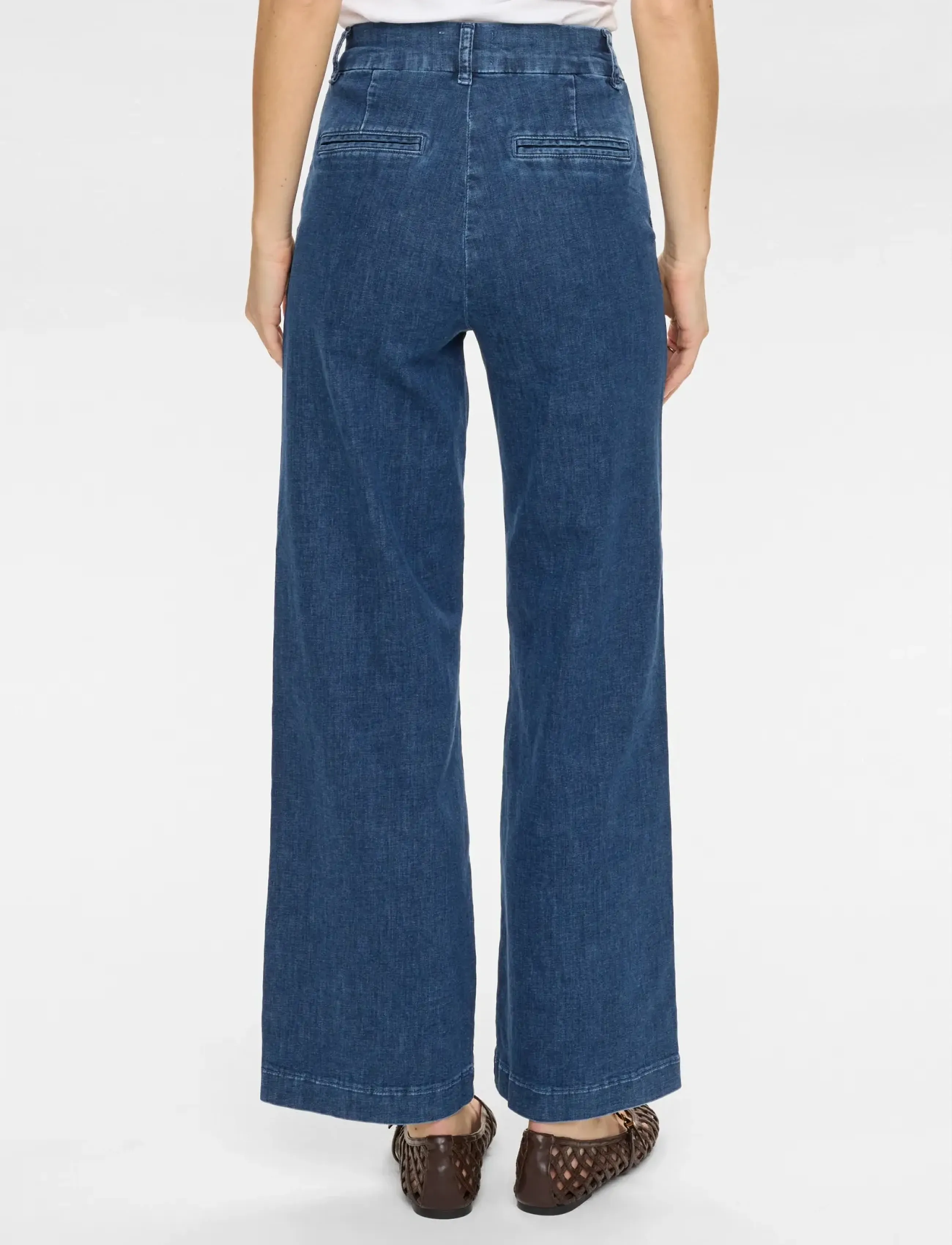 Nümph NUAMBER HR WIDE JEANS R3013 - Vêtements - MEDIUM BLUE DENIM / blue