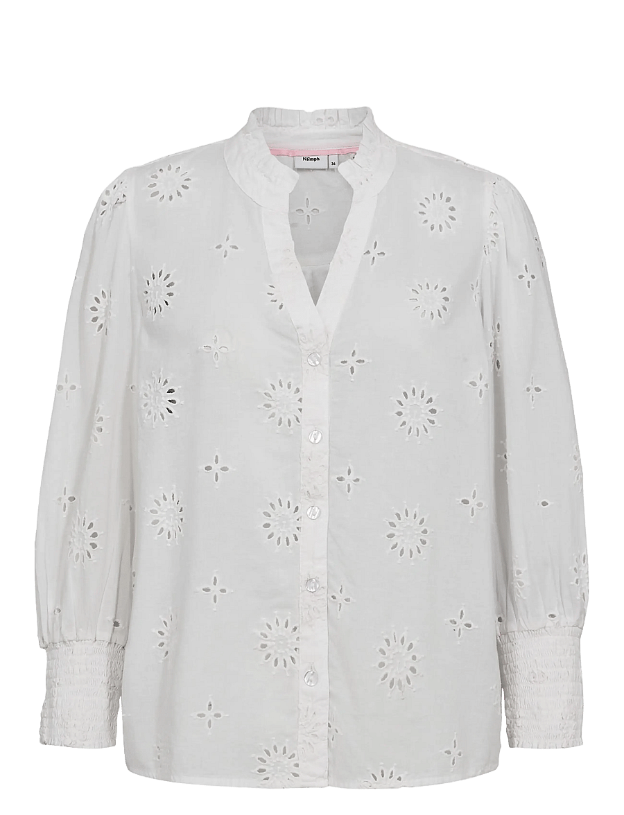 Nümph - NUSAMMY SHIRT - pikkade varrukatega pluusid - bright white - 1