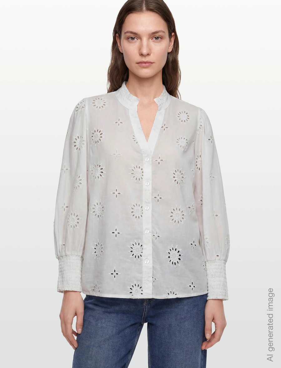 Nümph - NUSAMMY SHIRT - pikkade varrukatega pluusid - bright white - 3