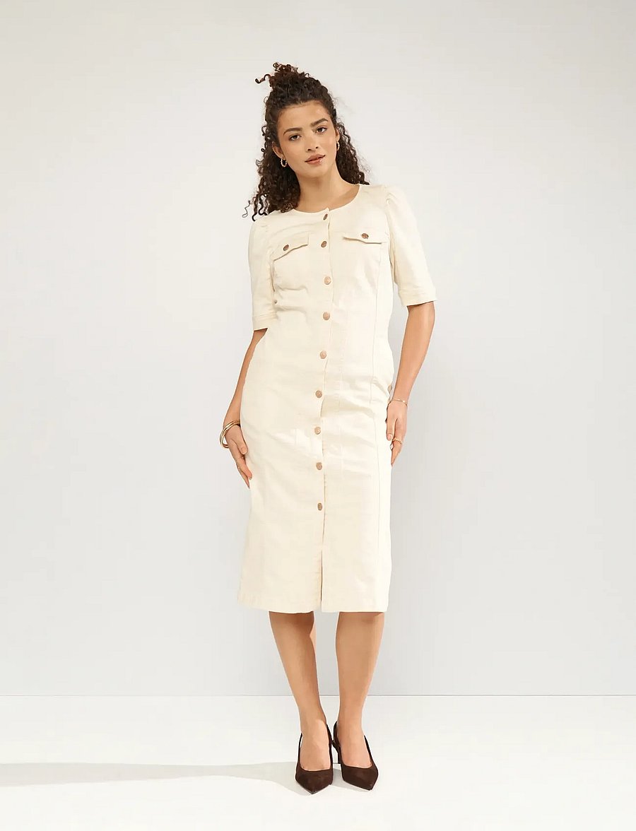 Nümph - NUSILVA DRESS - denimkjoler - ecru denim - 0