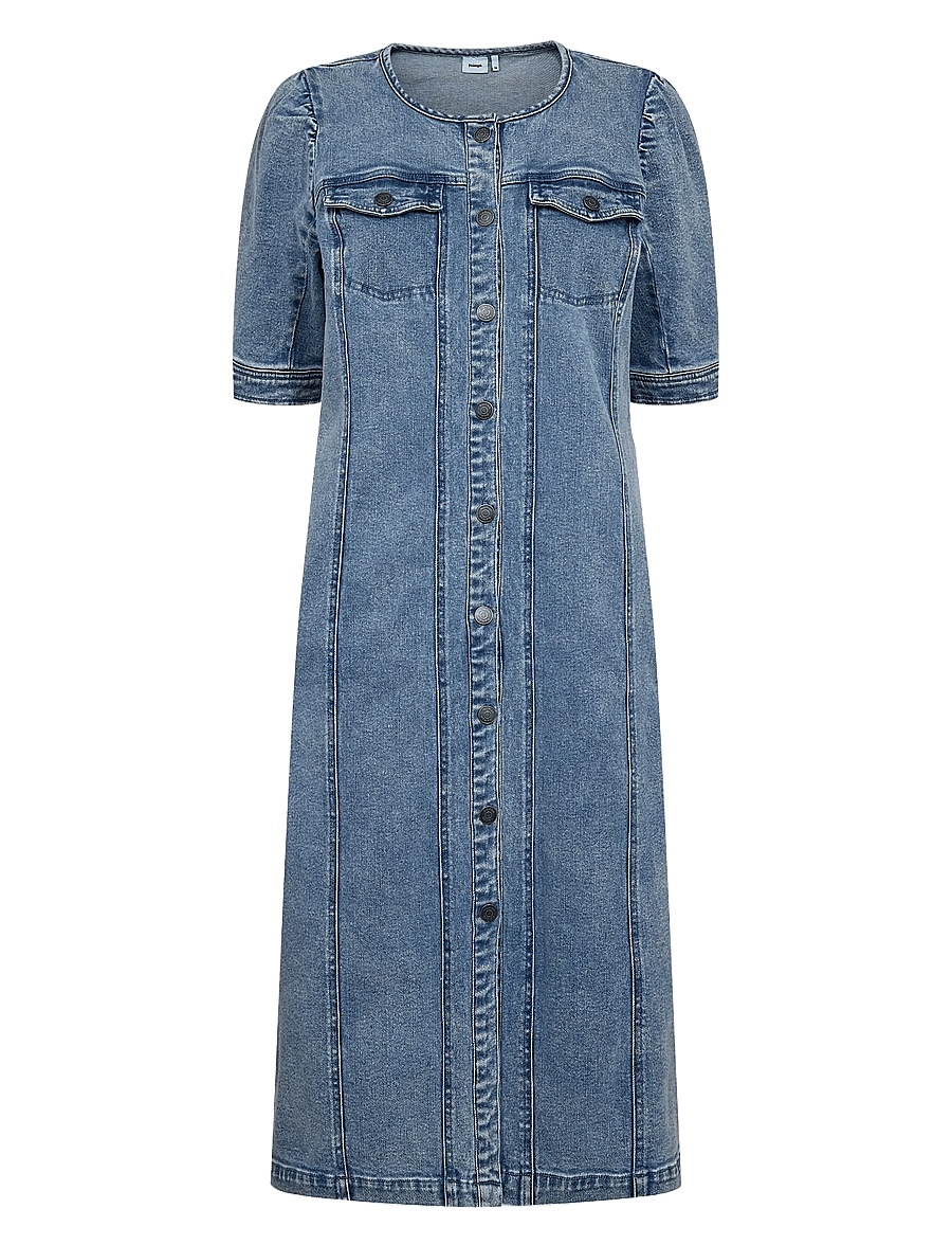 Nümph - NUSILVA DRESS - jeansklänningar - light blue denim - 1