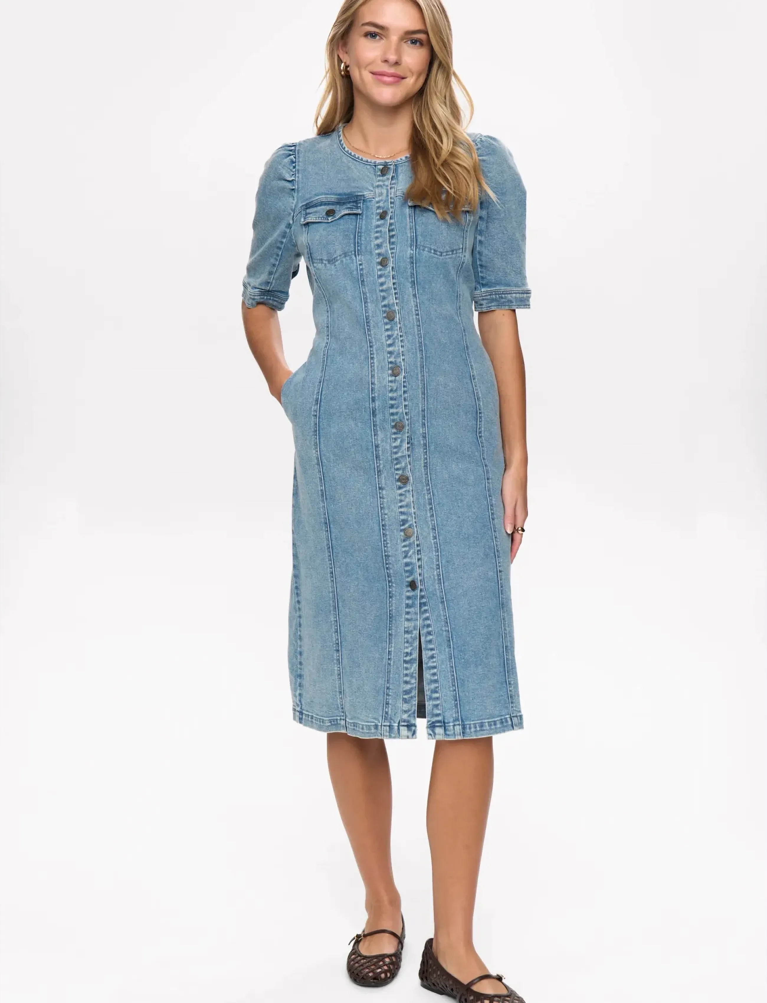 Nümph NUSILVA DRESS - Nümph - LIGHT BLUE DENIM / blue