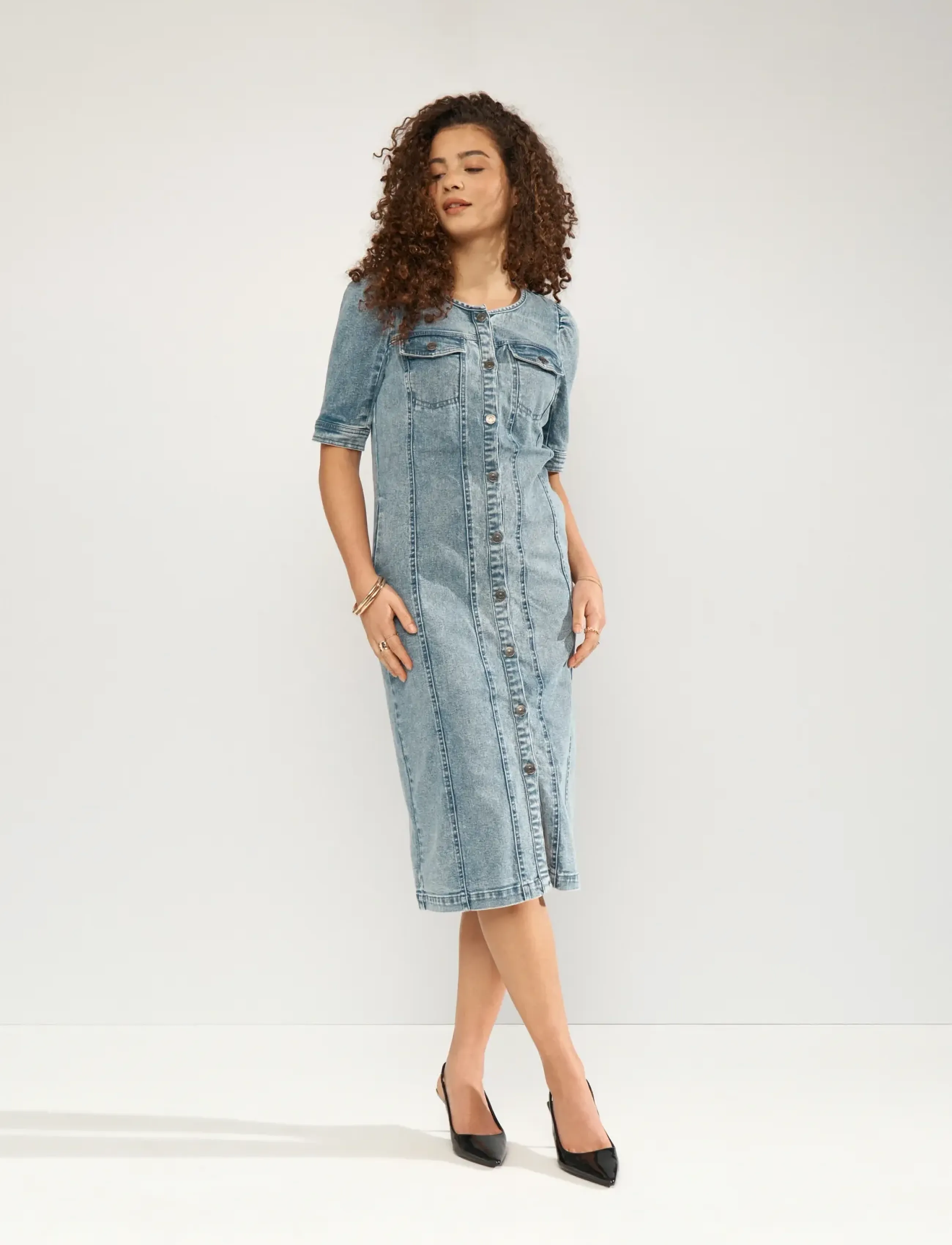 Nümph - NUSILVA DRESS - teksakleidid - light blue denim - 3