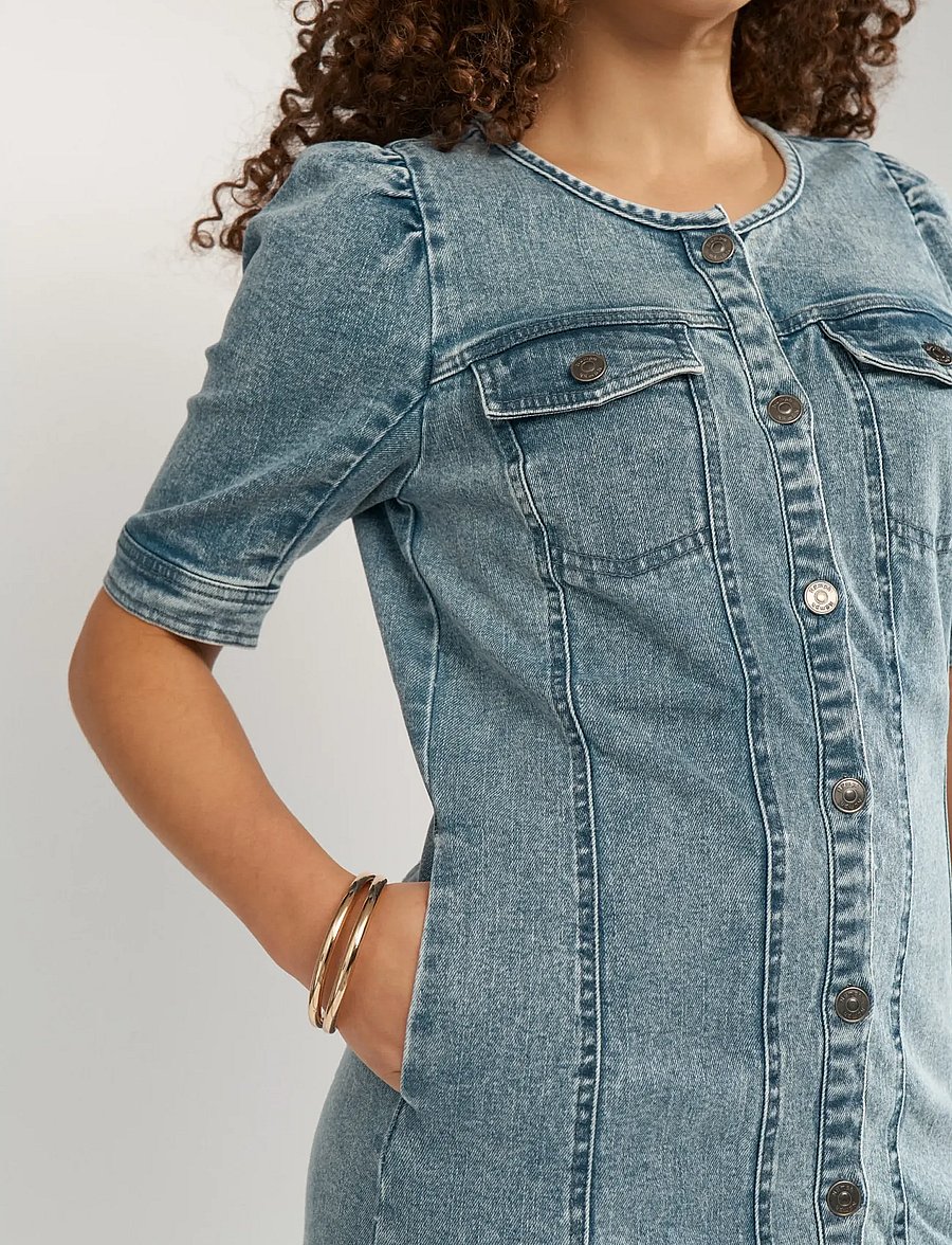 Nümph - NUSILVA DRESS - jeansklänningar - light blue denim - 5