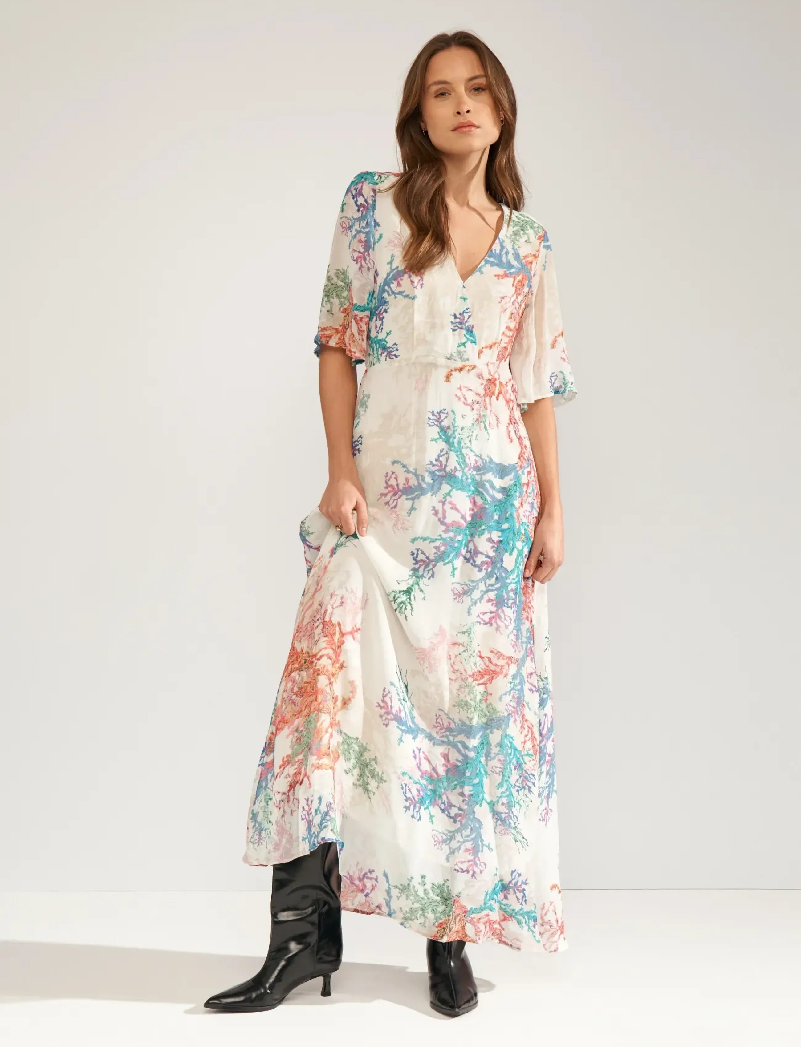 Nümph - NUCORAL DRESS - suvekleidid - cloud dancer - 3
