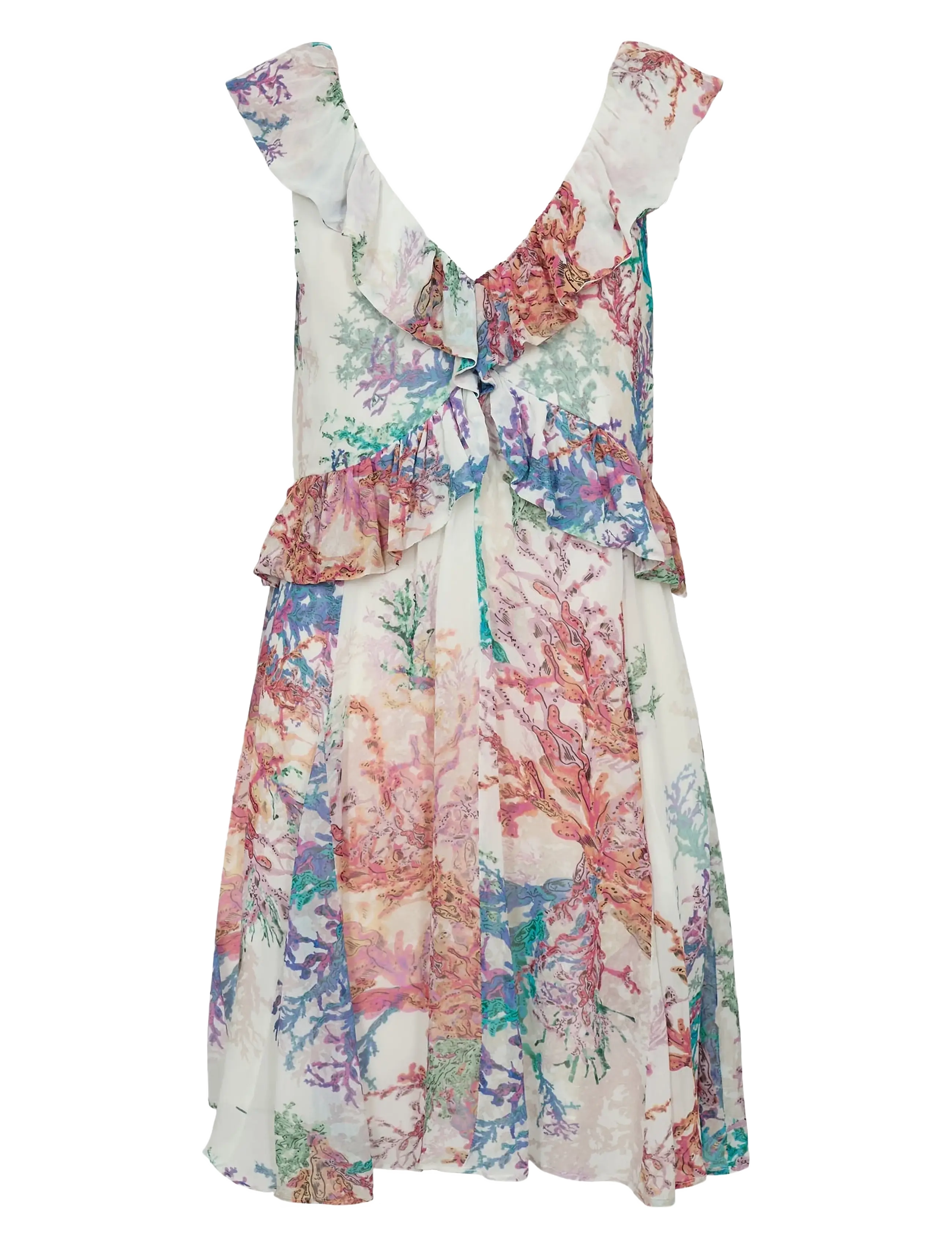 NÜMPH Nucoral Ruffle Kleid Weiß - 42 - Damen