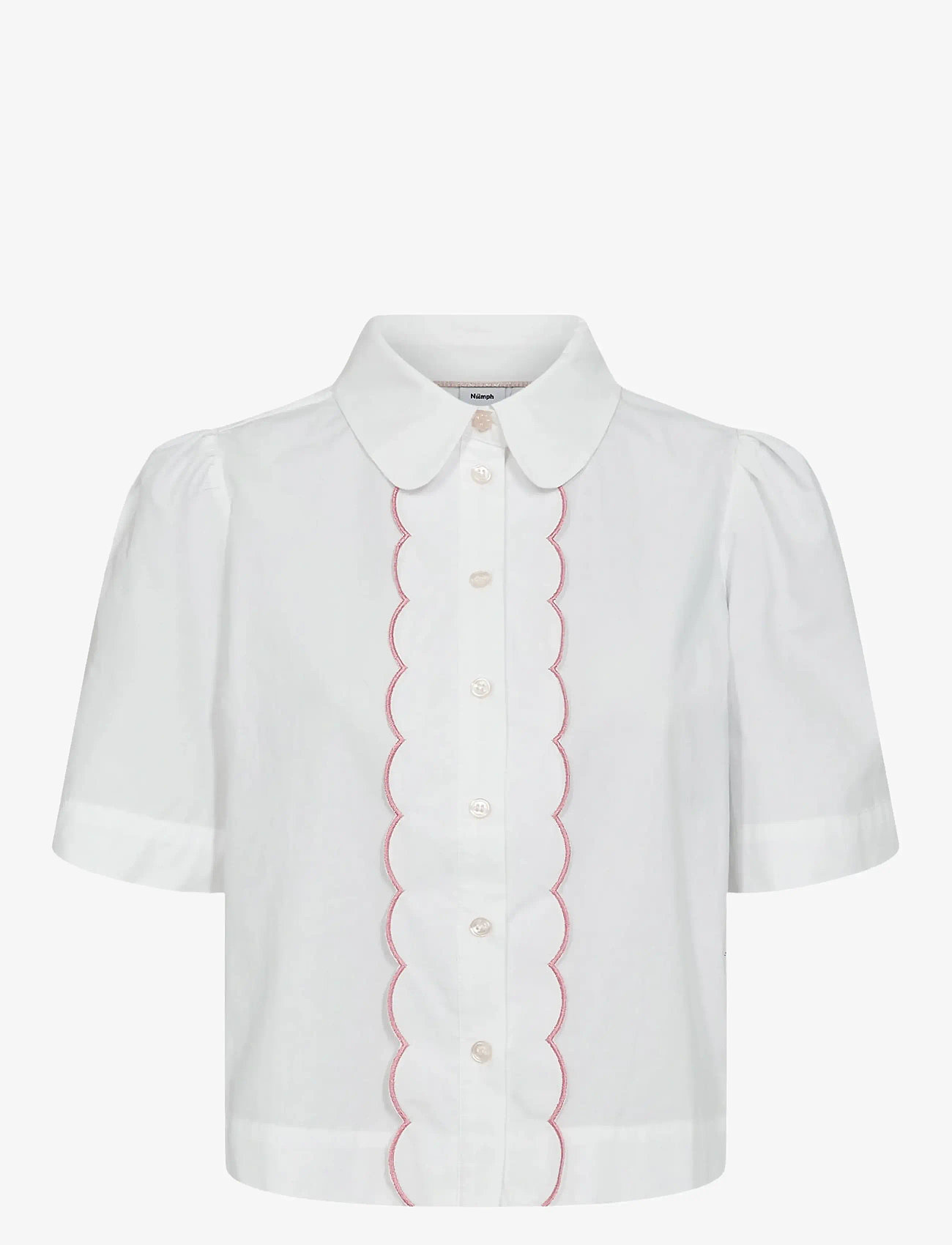 Nümph - NUSIENNA SHIRT - kortärmade skjortor - bright white - 1