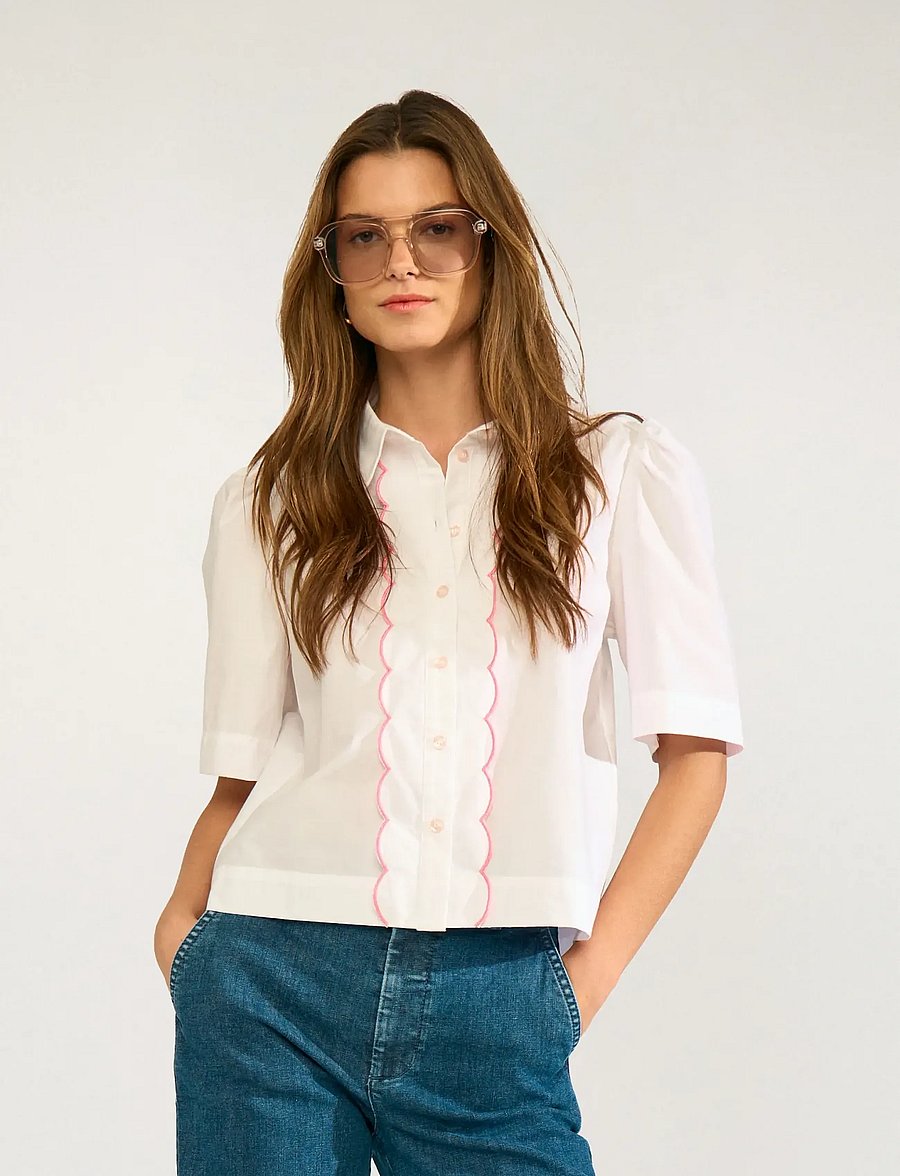 Nümph - NUSIENNA SHIRT - chemises à manches courtes - bright white - 3