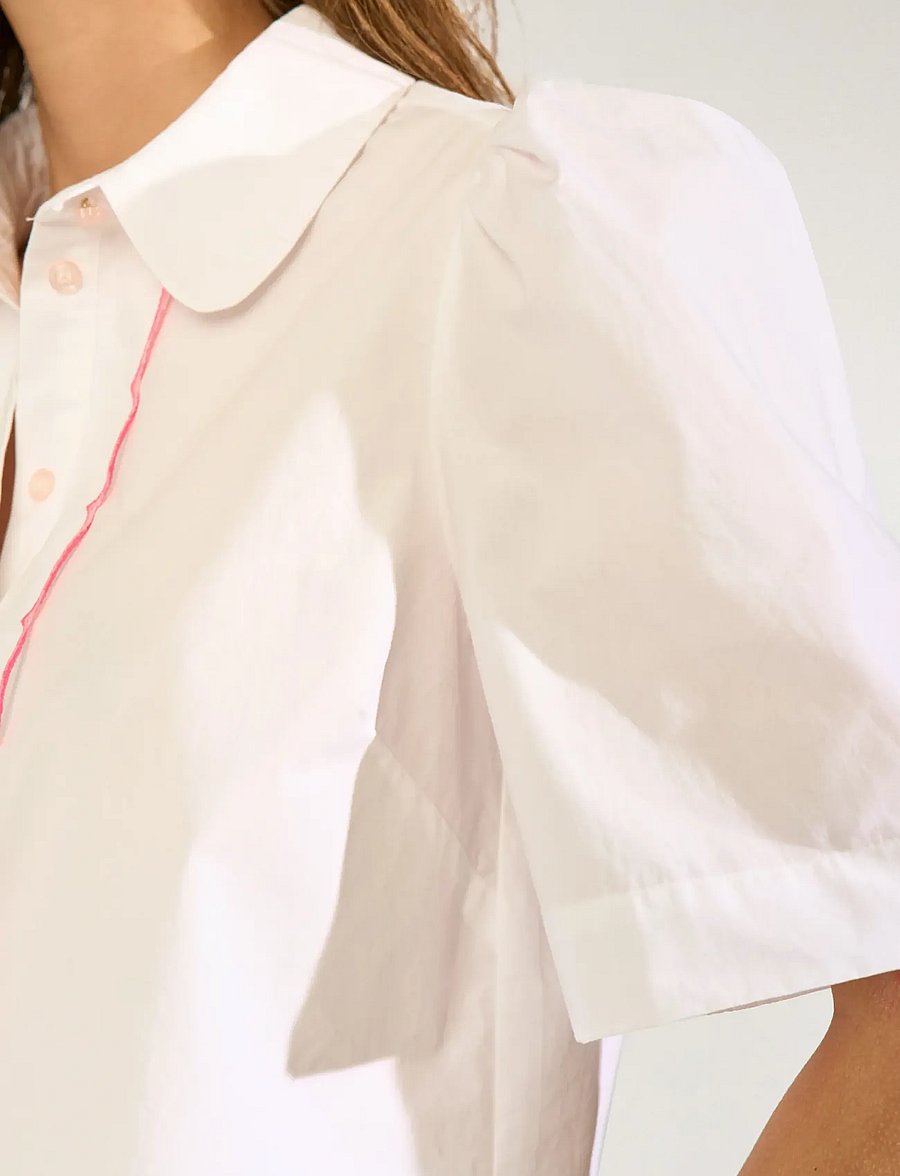 Nümph - NUSIENNA SHIRT - chemises à manches courtes - bright white - 4