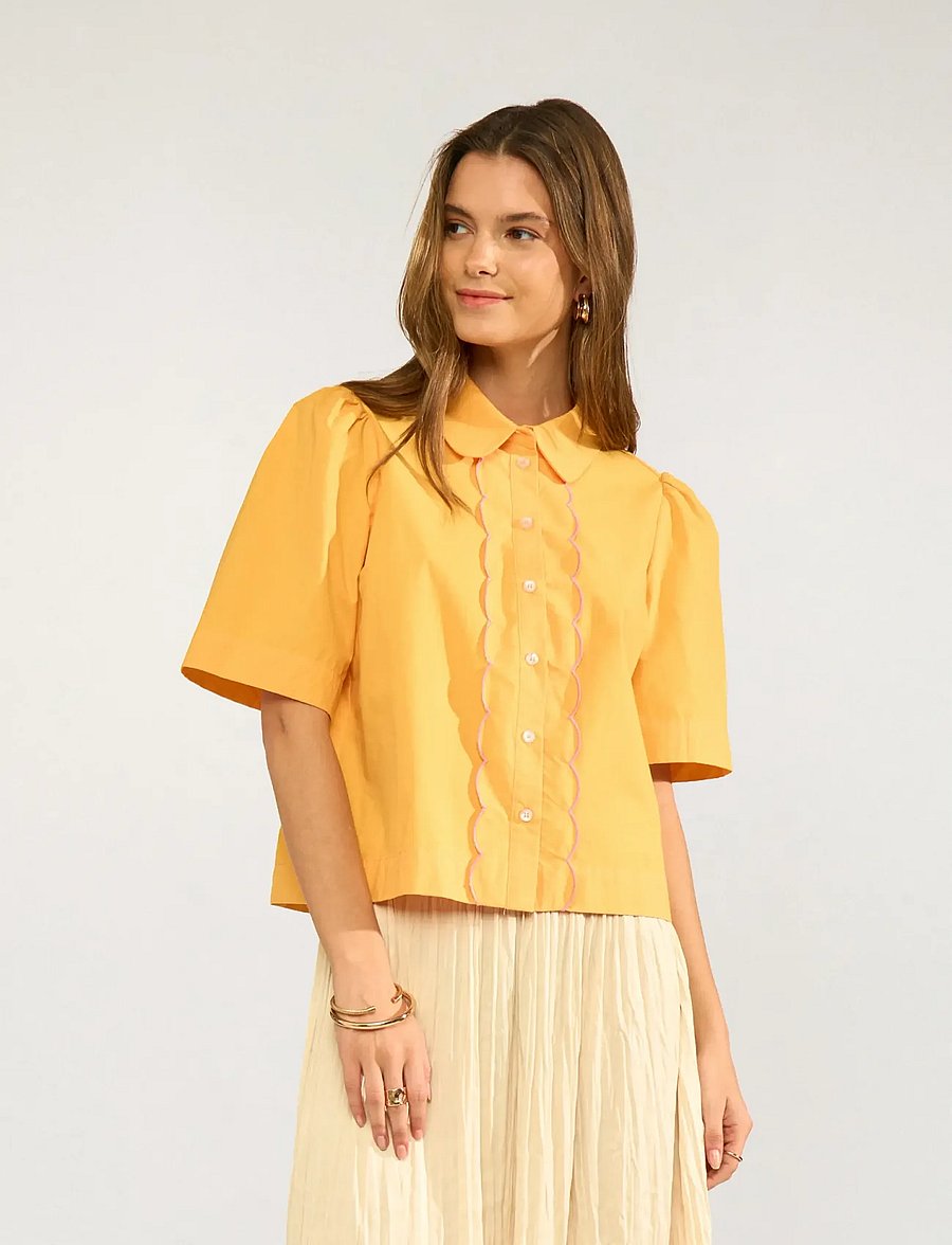 Nümph - NUSIENNA SHIRT - overhemden met korte mouwen - marigold - 3