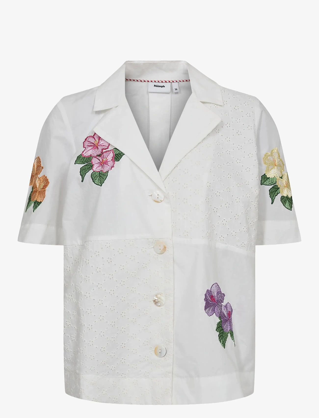 Nümph - NUMAIA SHIRT - kurzärmlige hemden - bright white - 1