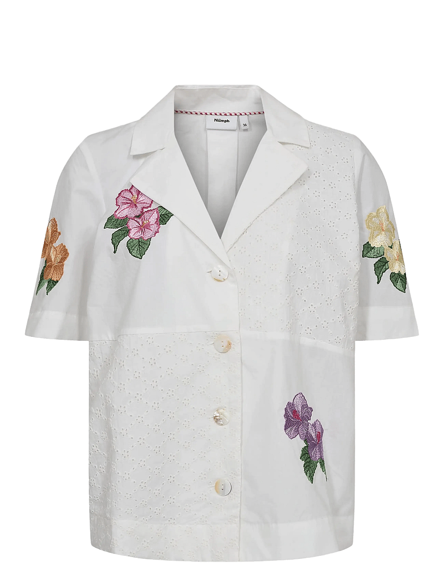Nümph - NUMAIA SHIRT - kurzärmlige hemden - bright white - 1