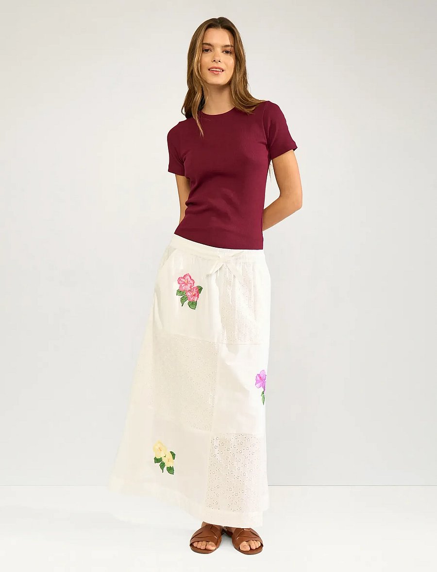Nümph - NUMAIA SKIRT - maxi röcke - bright white - 0