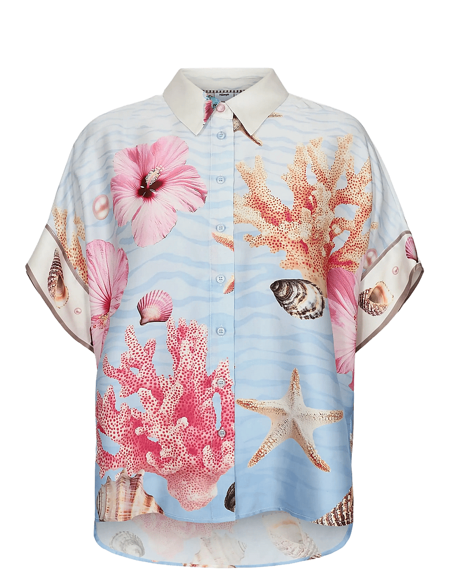 Nümph - NUOCEANA SLEEVELESS SHIRT - kurzärmlige hemden - skyway - 1