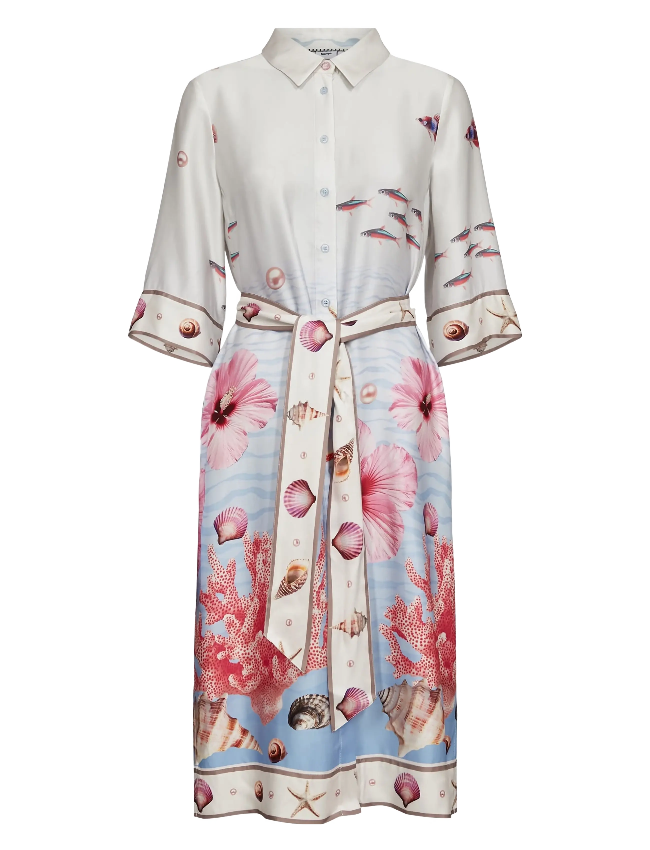 Nümph - NUOCEANA SHIRT DRESS - skjortekjoler - skyway - 1