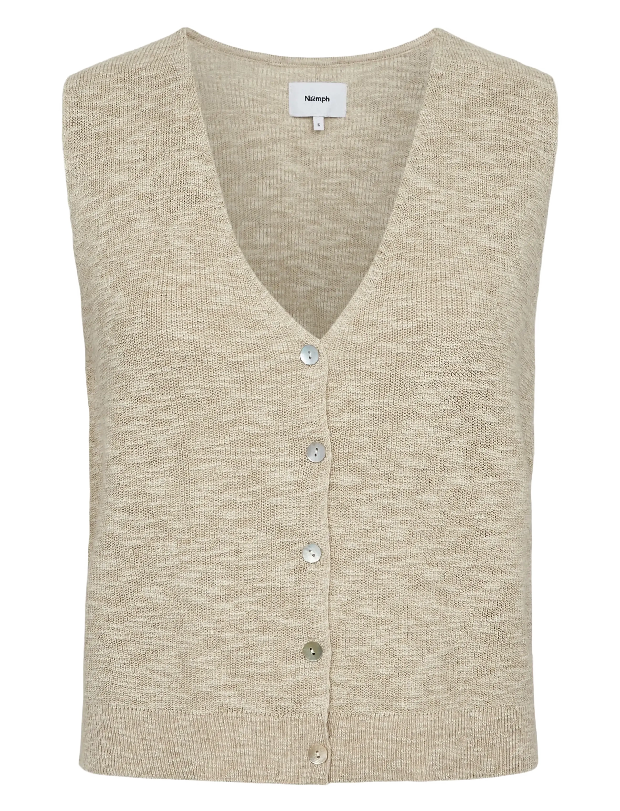 Nümph Nupetrina Vest, XL, Beige, Veste > Strikkede Veste, Dame