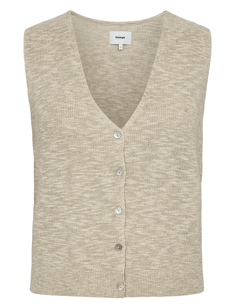 Nümph - NUPETRINA VEST - kootud vestid - whitecap gray - 0