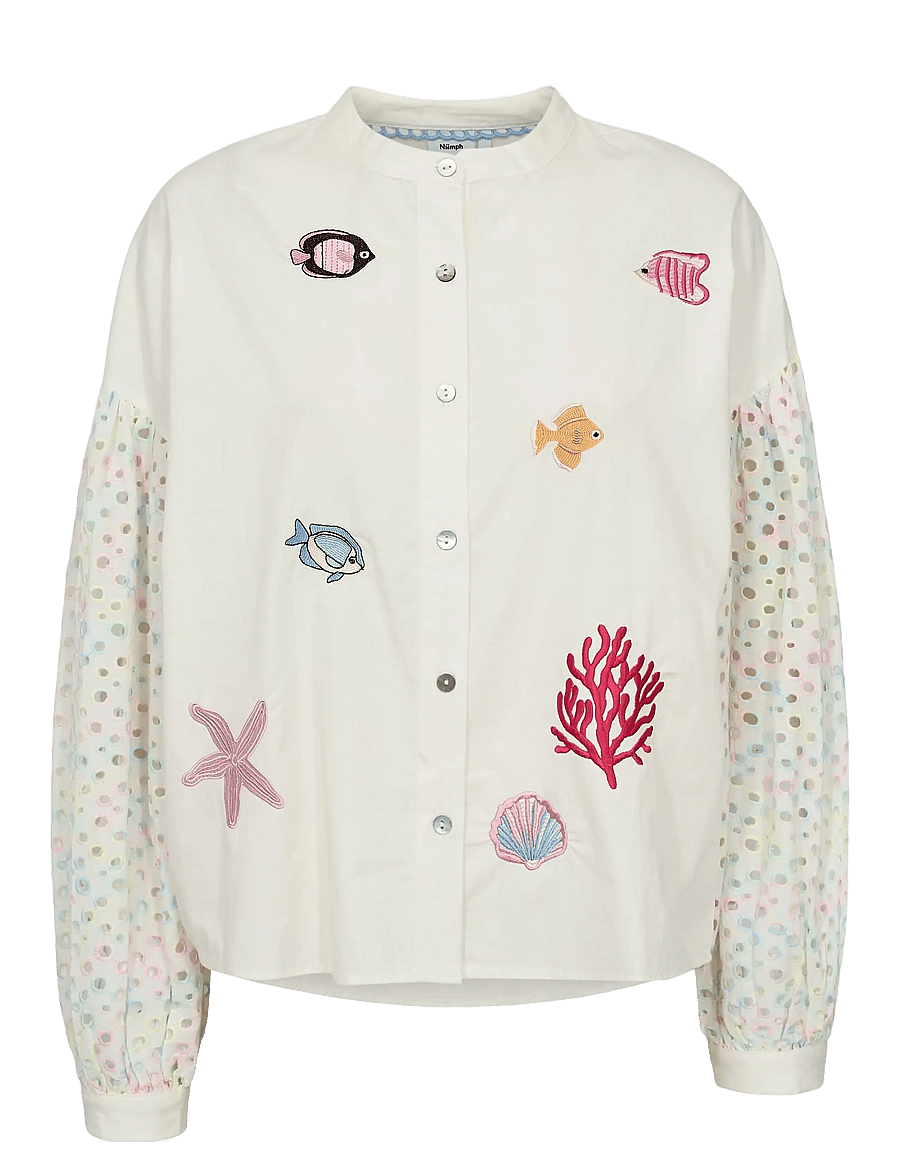 Nümph - NUMARISA SHIRT - chemises à manches longues - bright white - 1