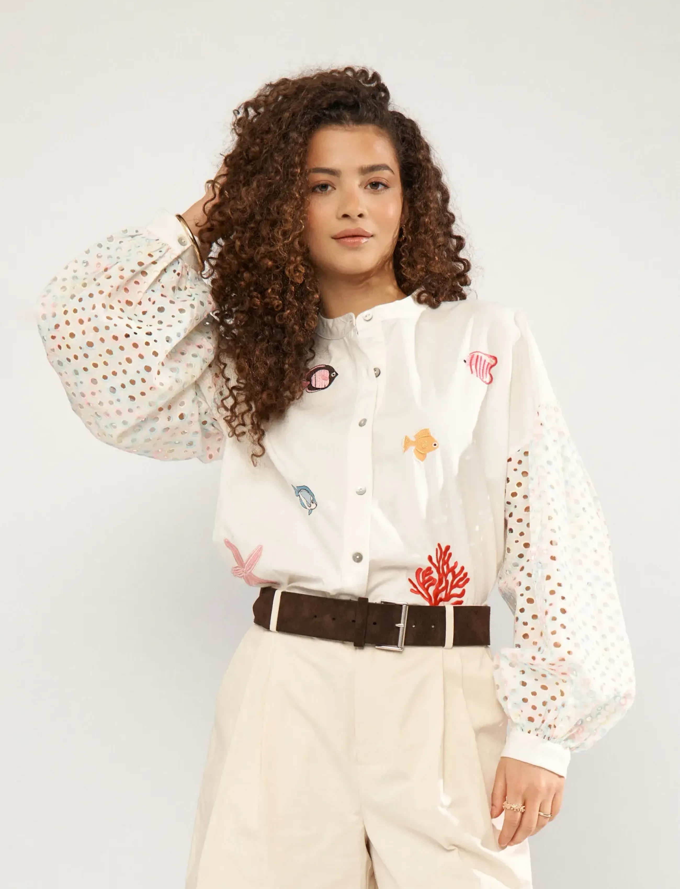 Nümph NUMARISA SHIRT - Skjortor - BRIGHT WHITE / white