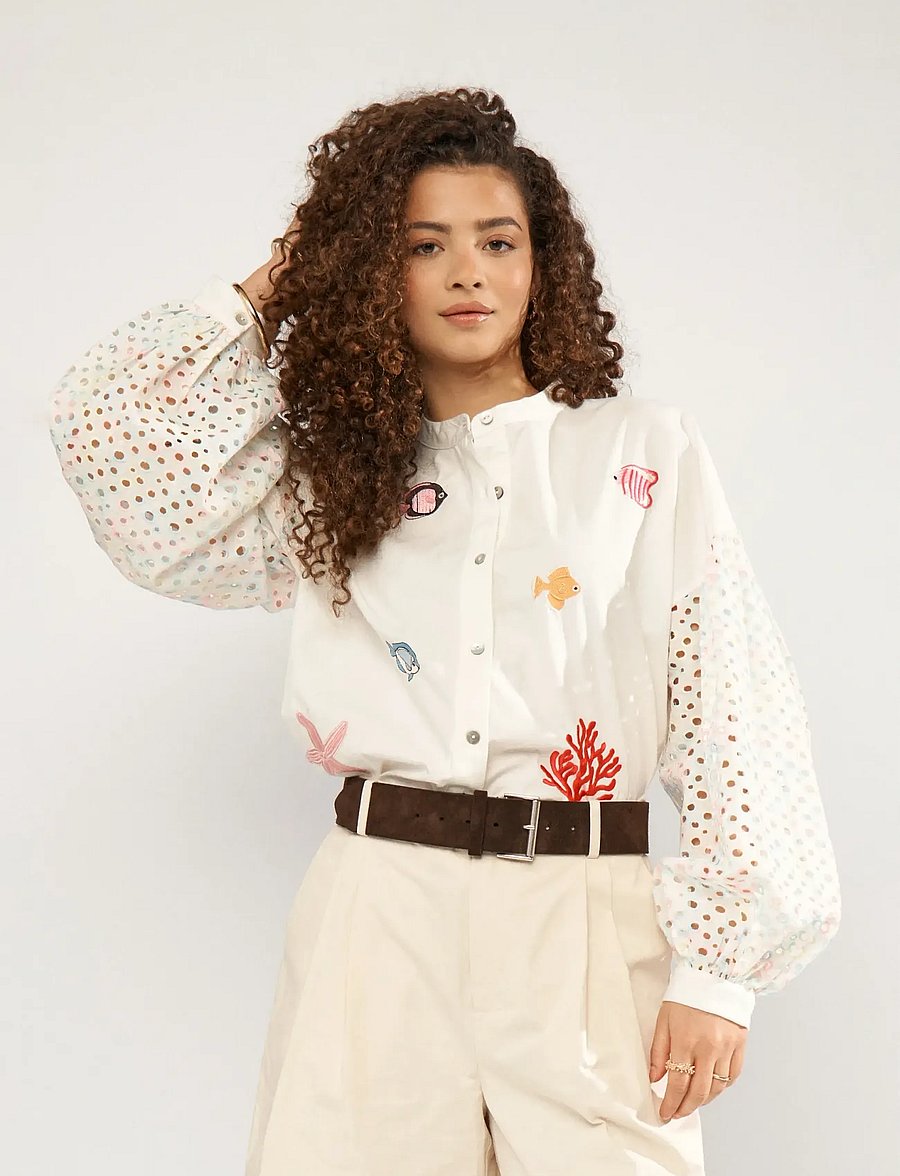 Nümph - NUMARISA SHIRT - chemises à manches longues - bright white - 0