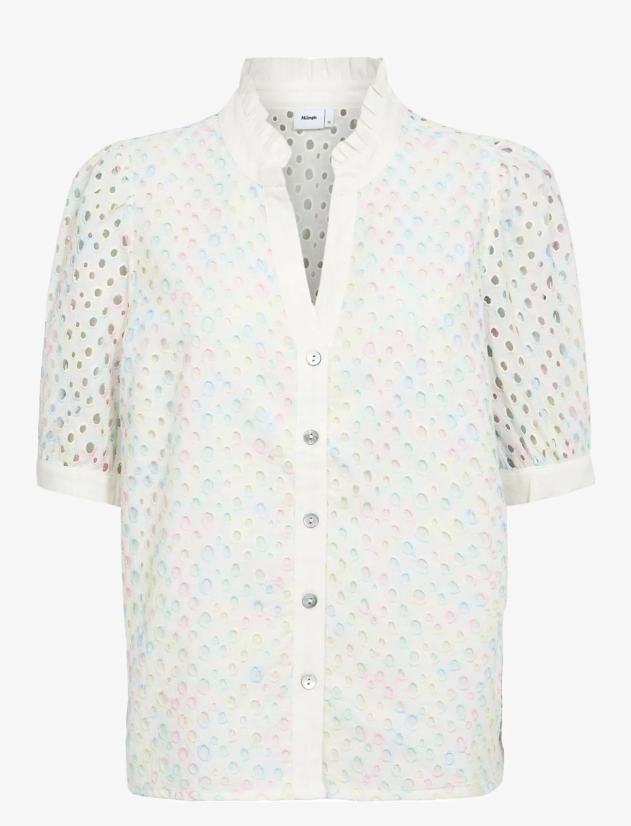 Nümph - NUMARISA SS SHIRT - kortærmede skjorter - bright white - 1