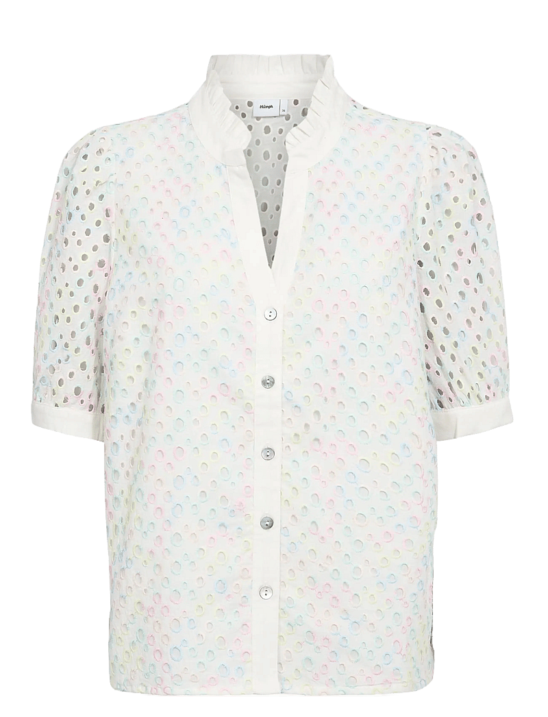 Nümph - NUMARISA SS SHIRT - kortærmede skjorter - bright white - 1
