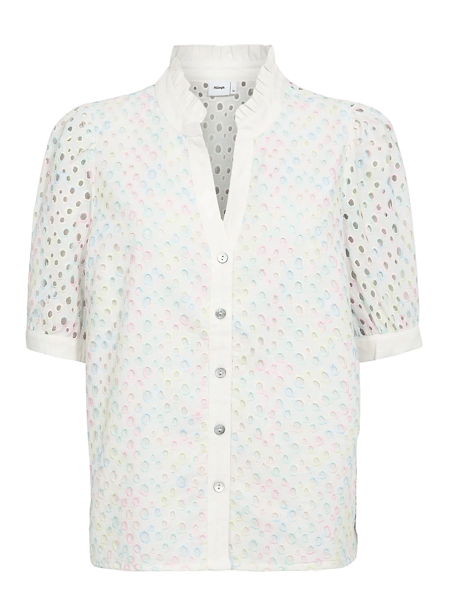 Nümph - NUMARISA SS SHIRT - lühikeste varrukatega särgid - bright white - 1