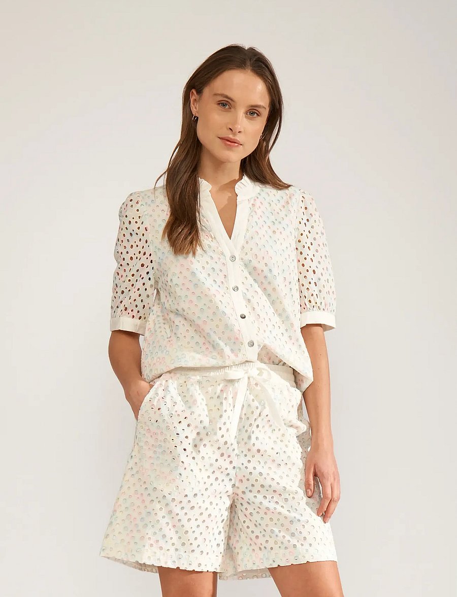 Nümph - NUMARISA SS SHIRT - lühikeste varrukatega särgid - bright white - 0