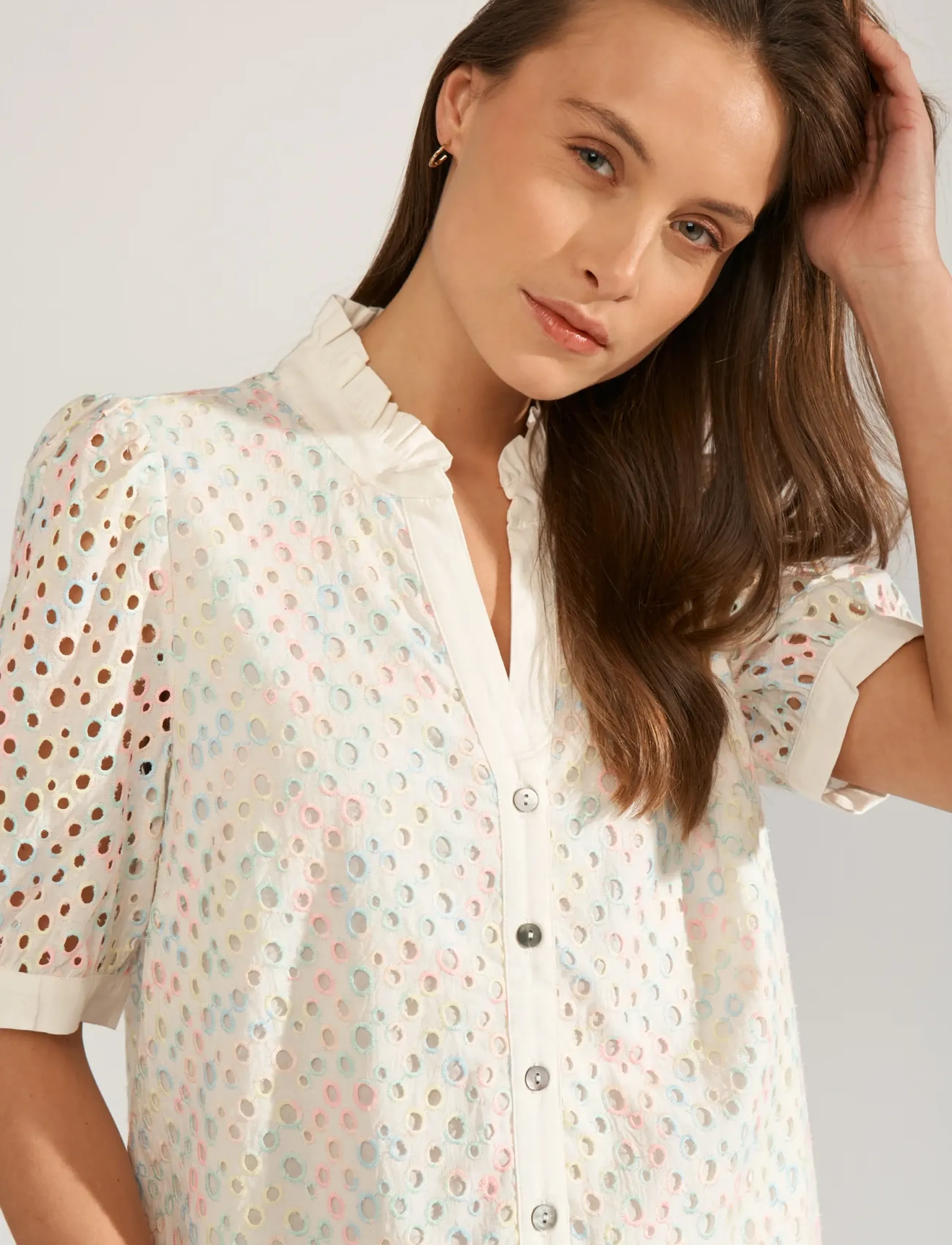 Nümph - NUMARISA SS SHIRT - lühikeste varrukatega särgid - bright white - 4