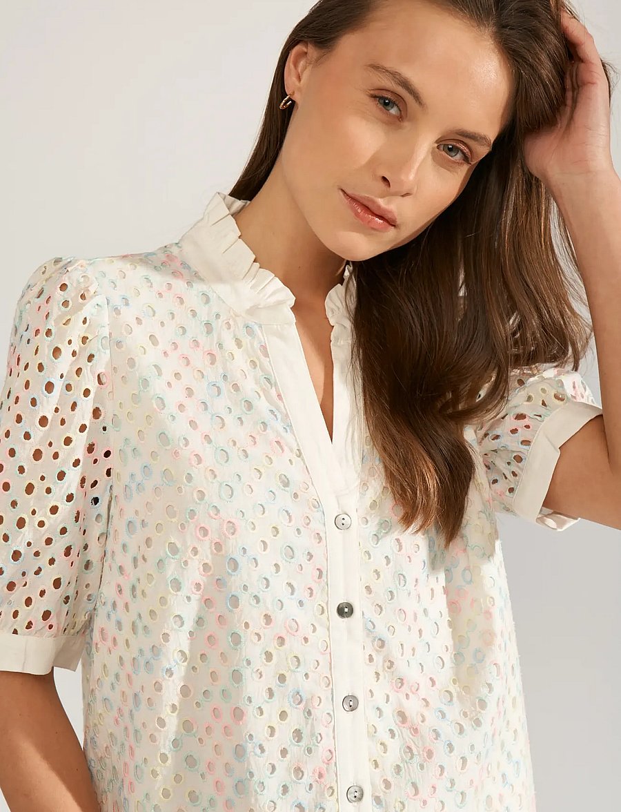 Nümph - NUMARISA SS SHIRT - lühikeste varrukatega särgid - bright white - 4